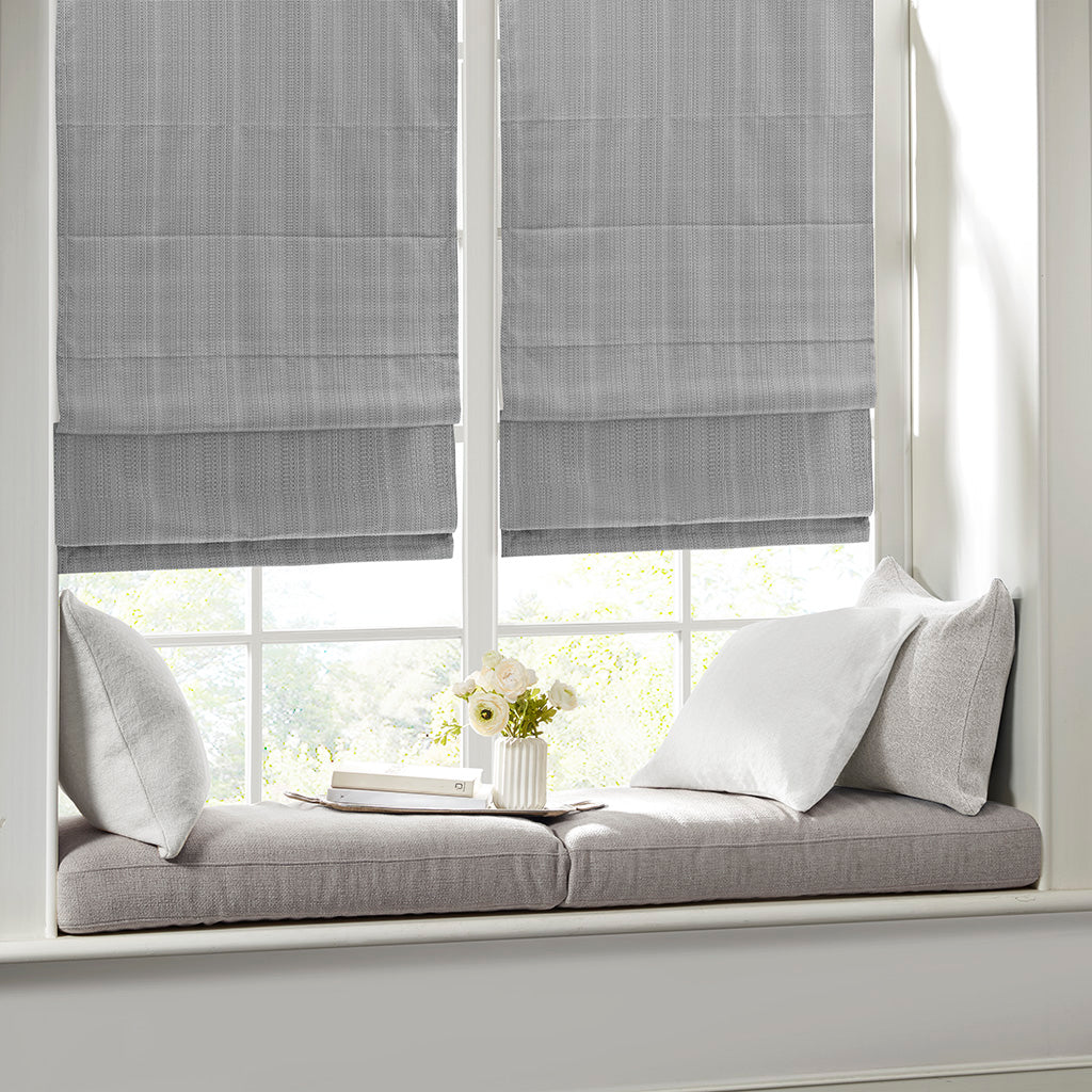 Madison Park Basketweave Room Darkening Cordless Roman Shade