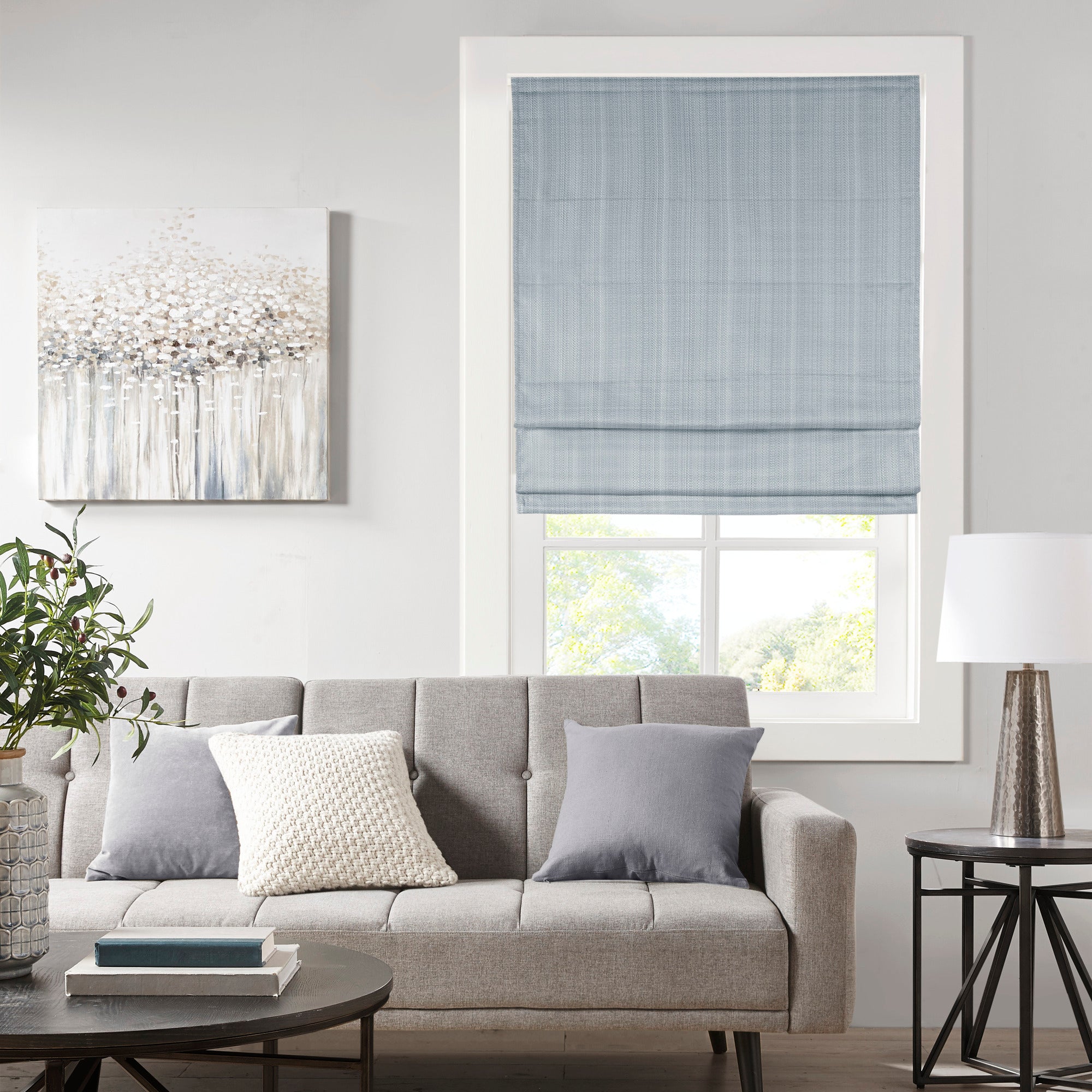 Galen Basketweave Room Darkening Cordless Roman Shade - Madison