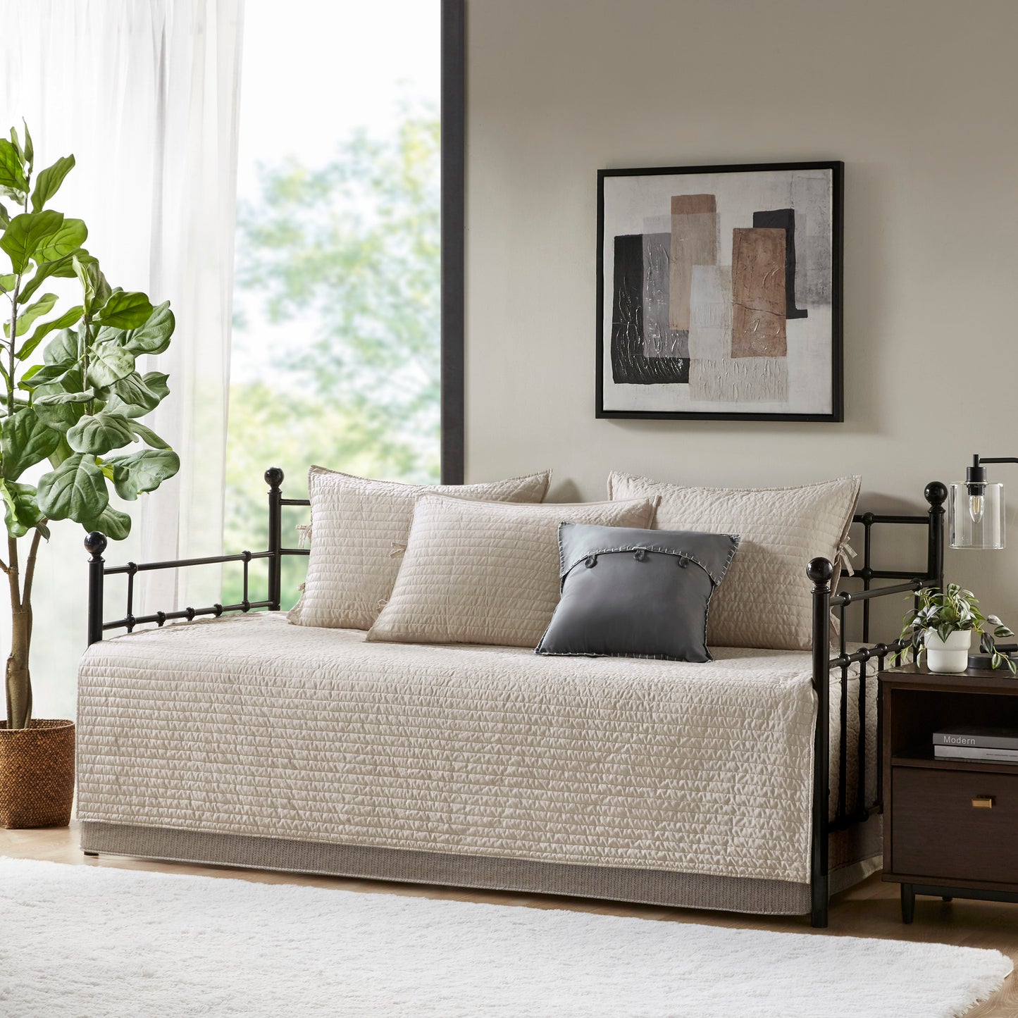 Madison Park 6 Piece Reversible Plaid Daybed Cover Set