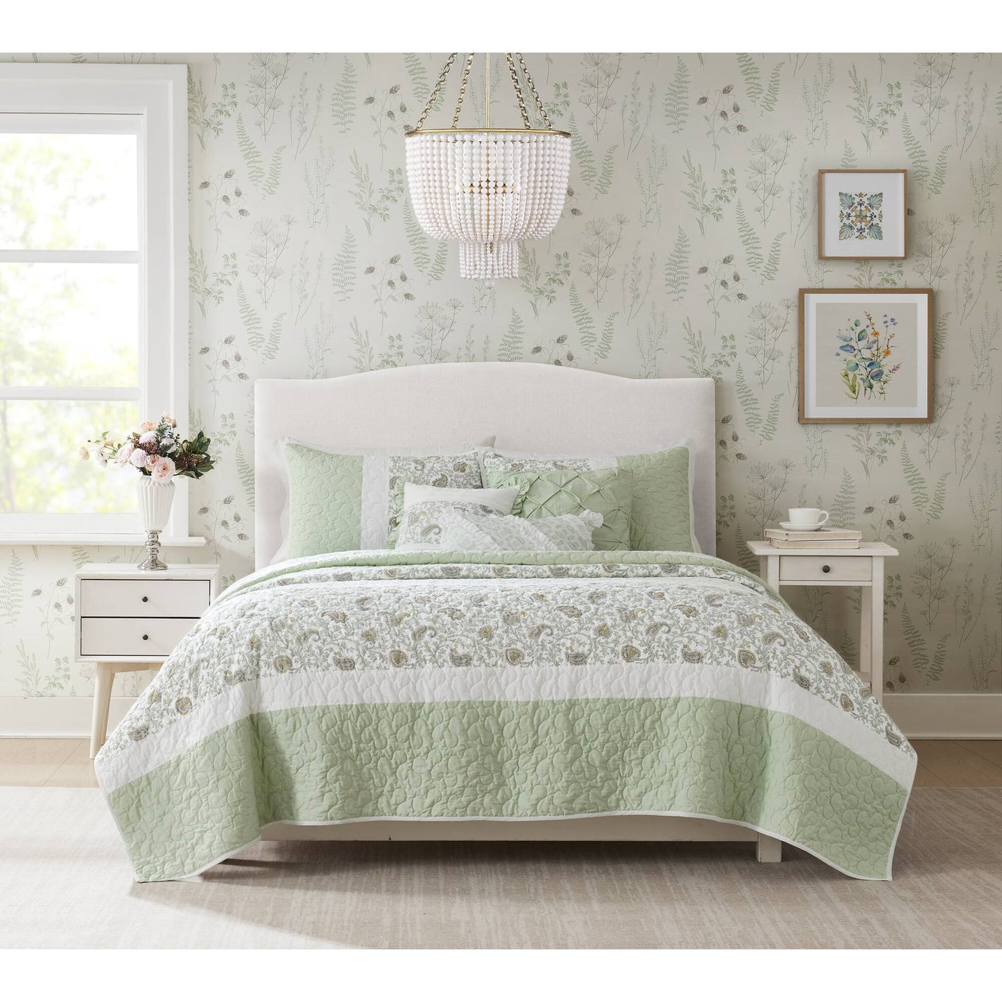 Madison Park 6 Piece Cotton Percale Quilt Set with Throw Pillows