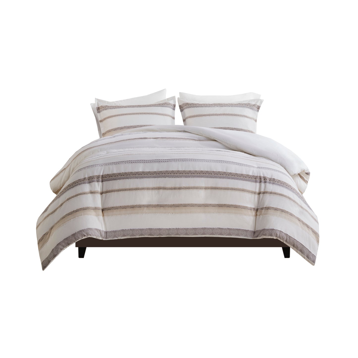 Madison Park 3 Piece Clipped Jacquard Duvet Cover Set