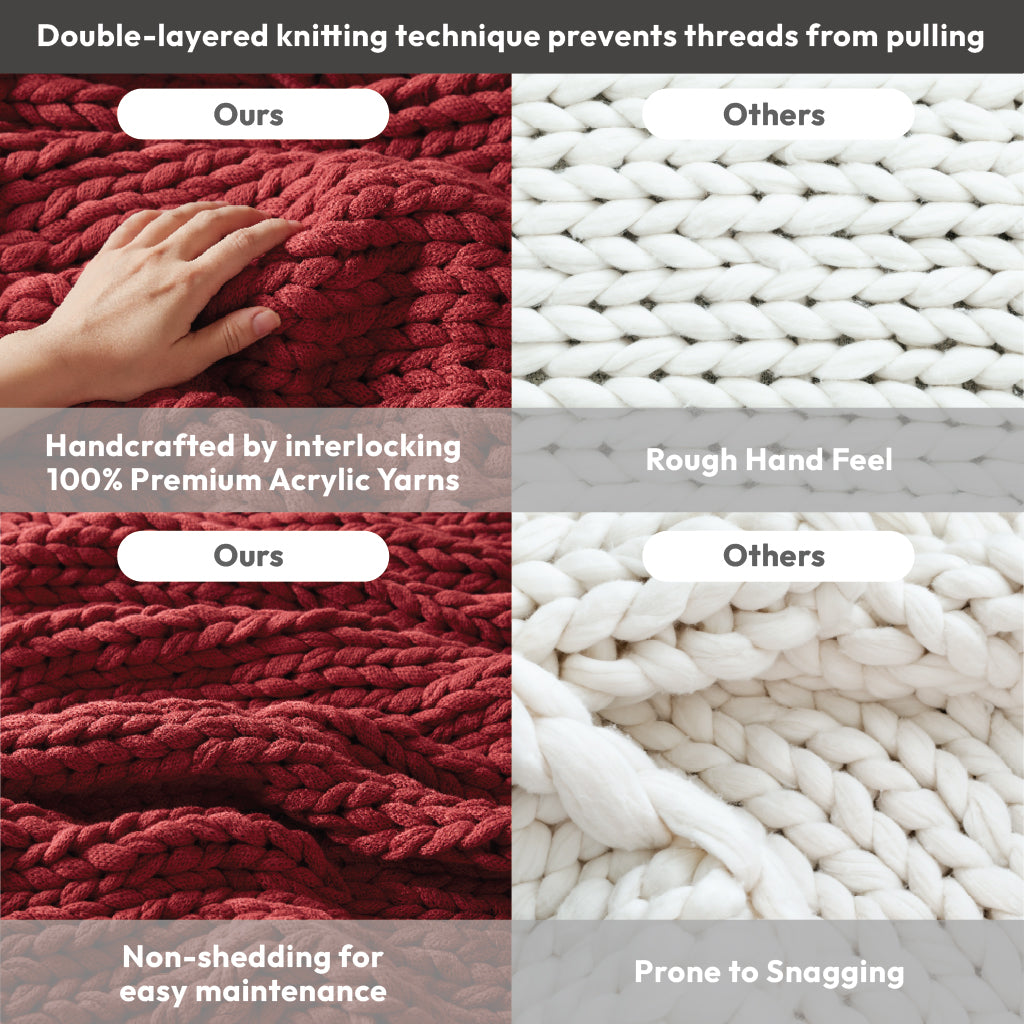 Madison Park Hand Made Chunky Double Knit Throw Blanket