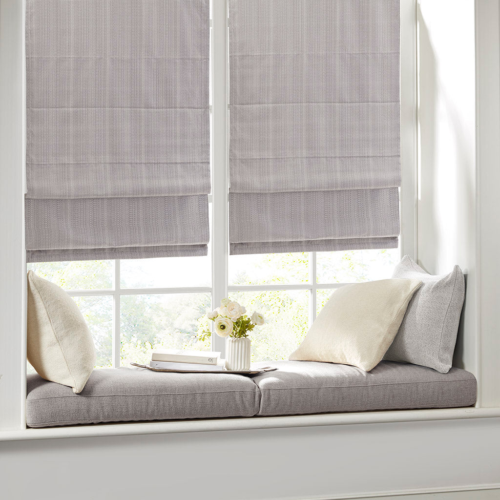 Madison Park Basketweave Room Darkening Cordless Roman Shade