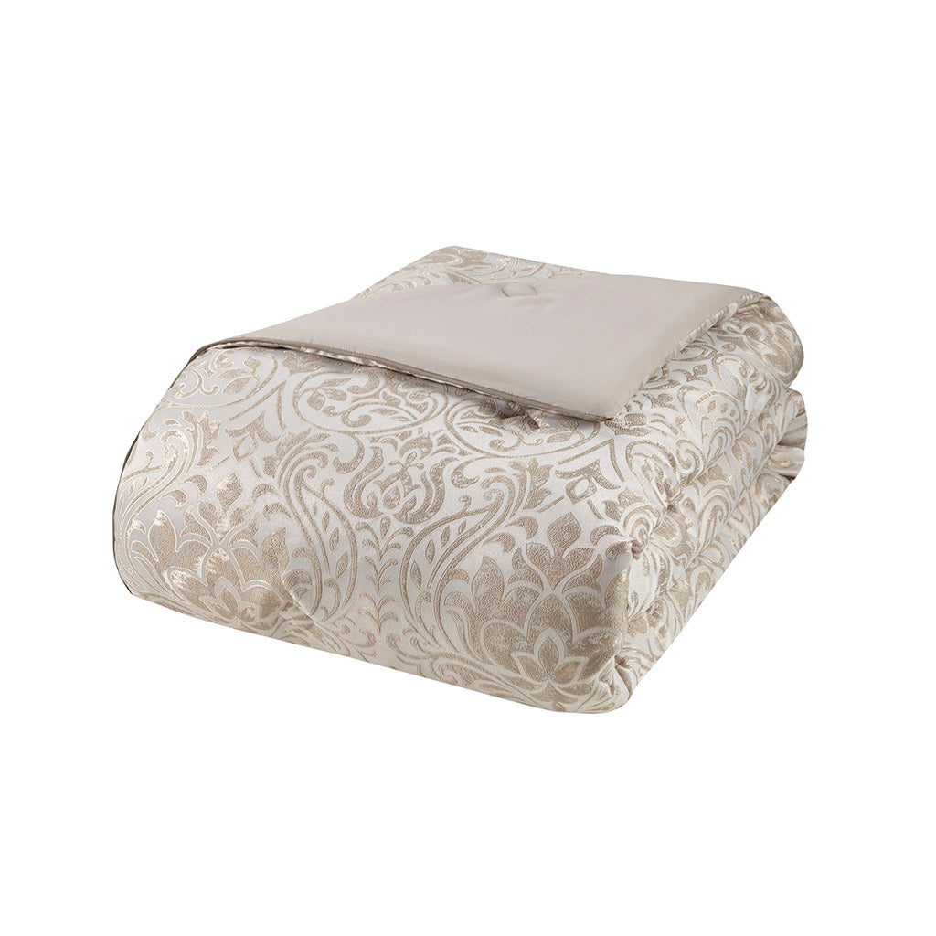 Madison Park 12 Piece Jacquard Comforter Set with Bed Sheets