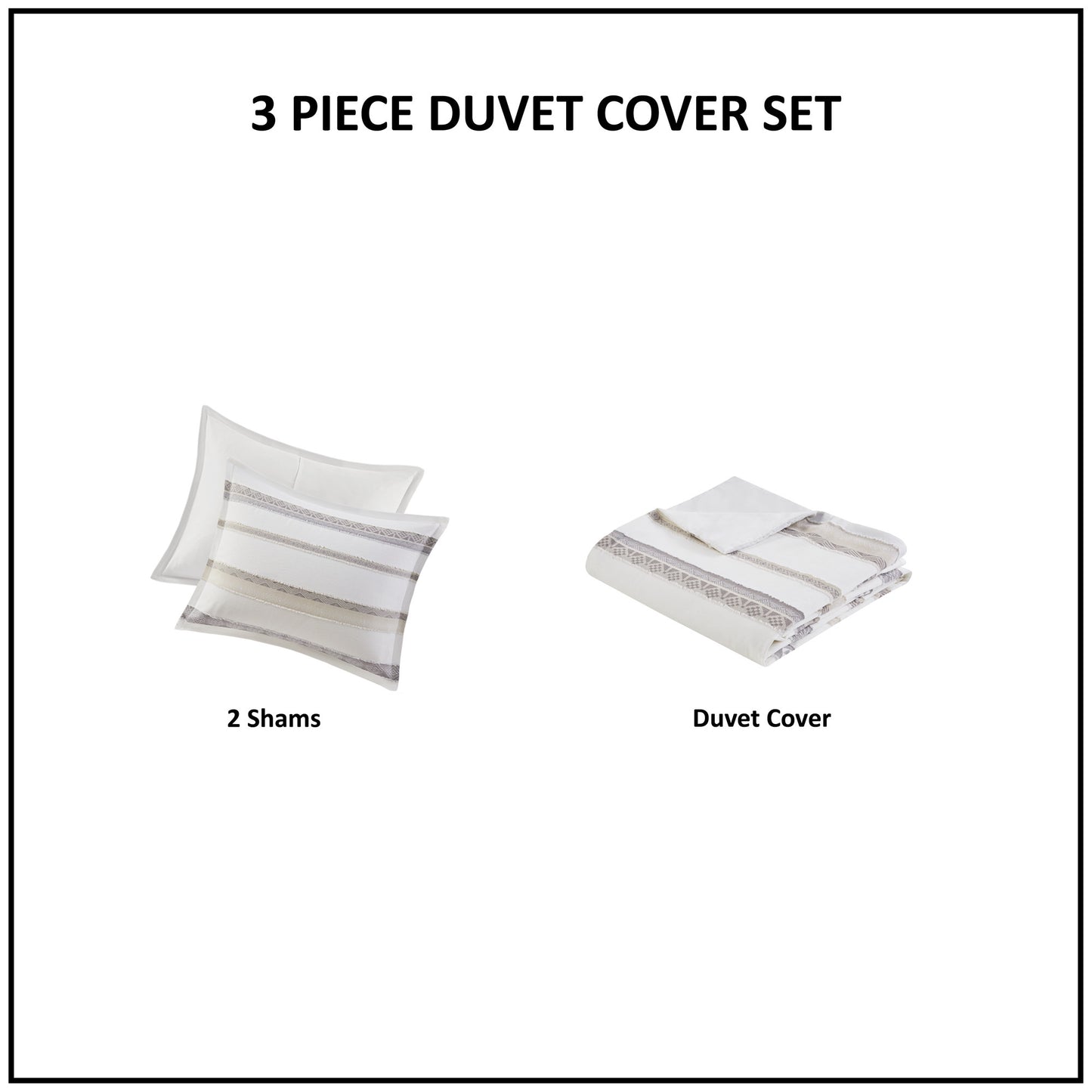 Madison Park 3 Piece Clipped Jacquard Duvet Cover Set