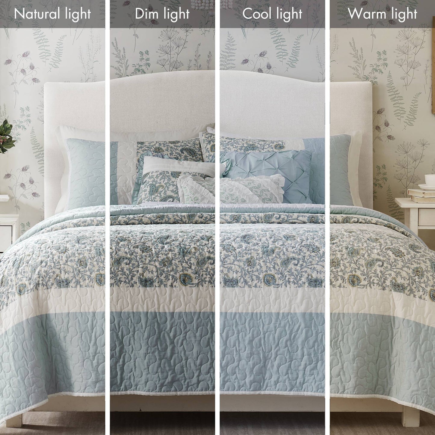 Madison Park 6 Piece Cotton Percale Quilt Set with Throw Pillows