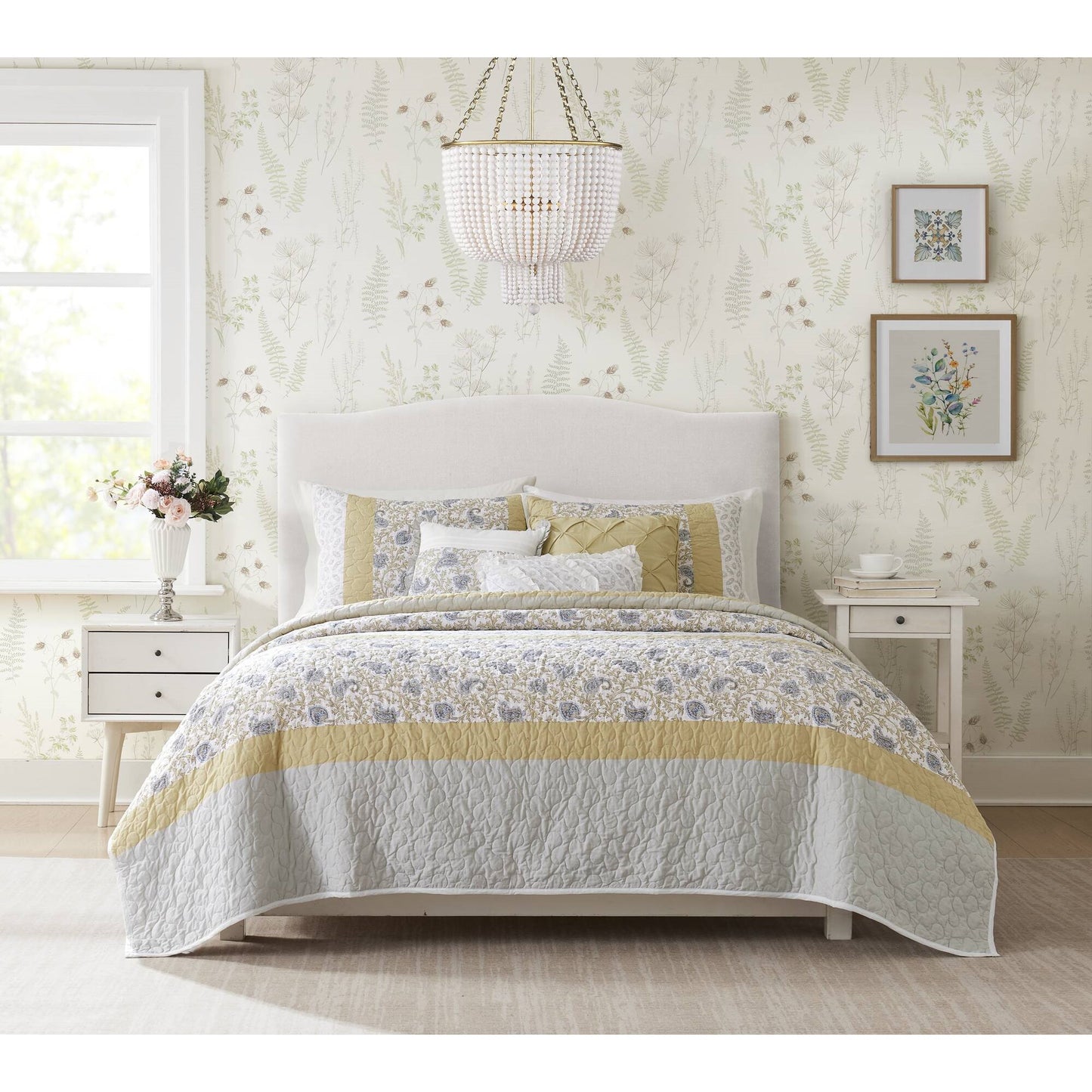 Madison Park 6 Piece Cotton Percale Quilt Set with Throw Pillows