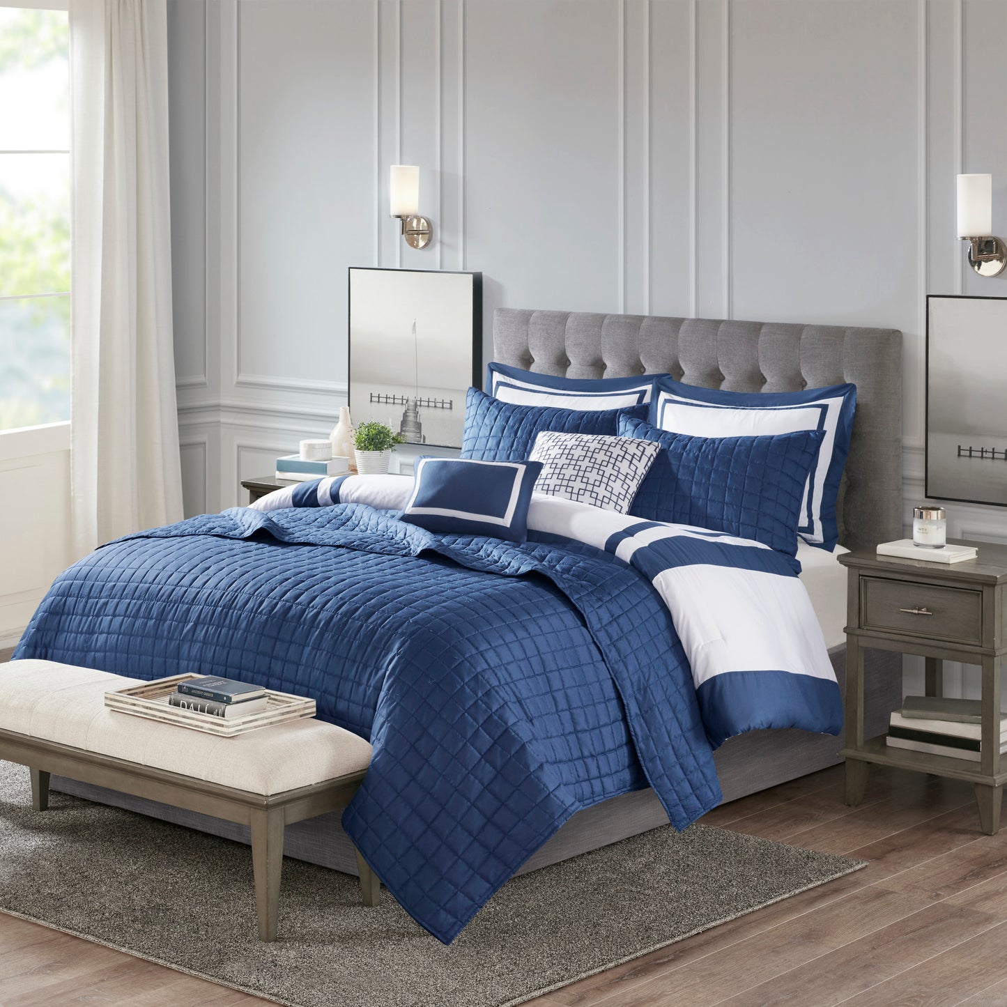 Madison Park 8 Piece Comforter and Quilt Set Collection