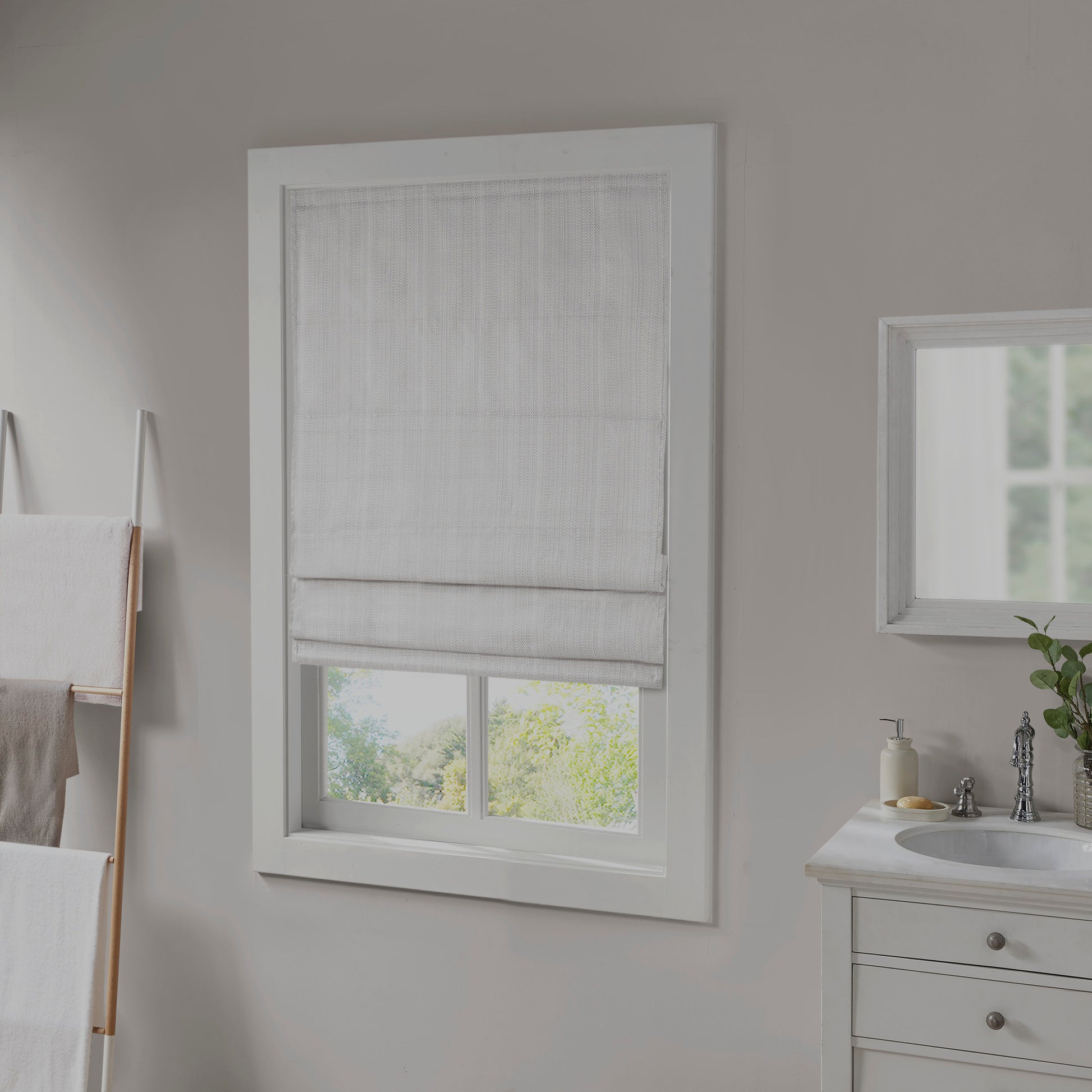 Madison Park Basketweave Total Blackout Roman Shade