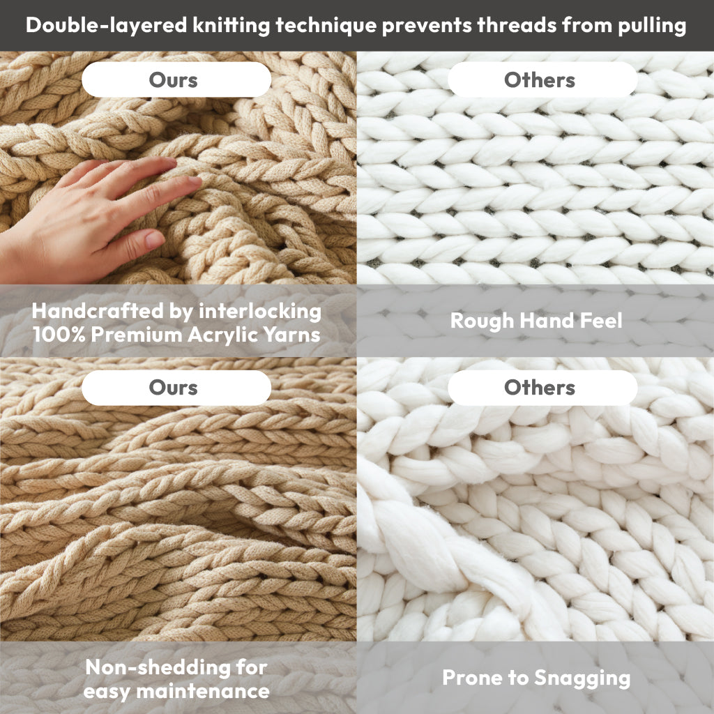Madison Park Hand Made Chunky Double Knit Throw Blanket