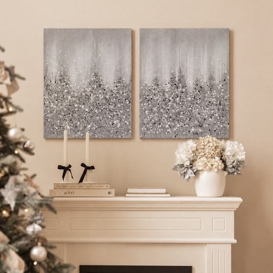 Glimmer Heavily Embellished 2-Piece Canvas Wall Art Set