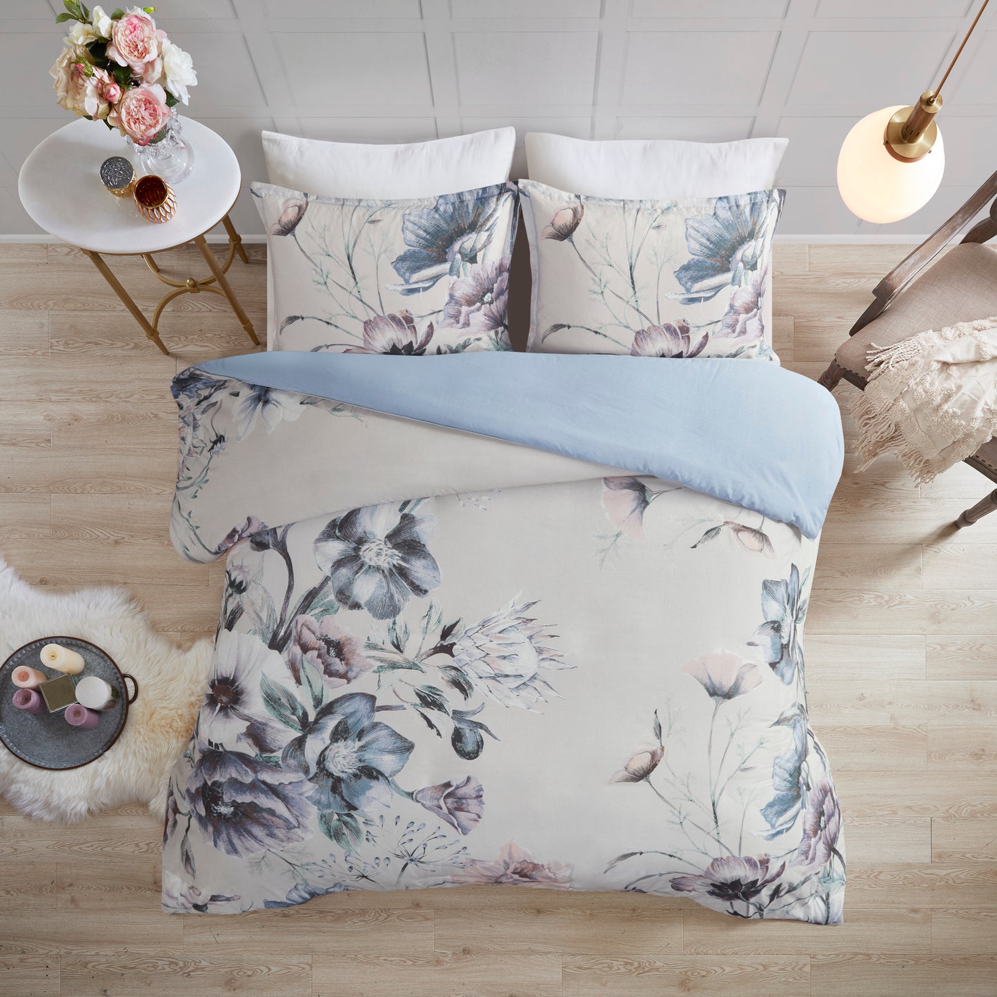 Madison Park 3 Piece Cotton Printed Duvet Cover Set