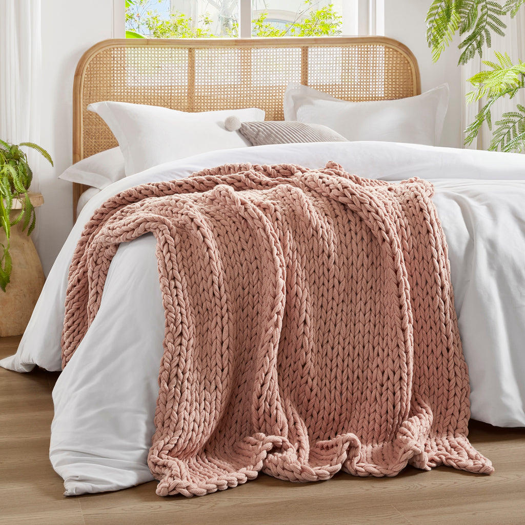 Madison Park Hand Made Chunky Double Knit Throw Blanket