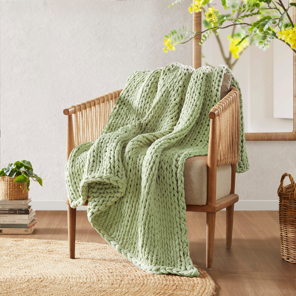 Madison Park Hand Made Chunky Double Knit Throw Blanket
