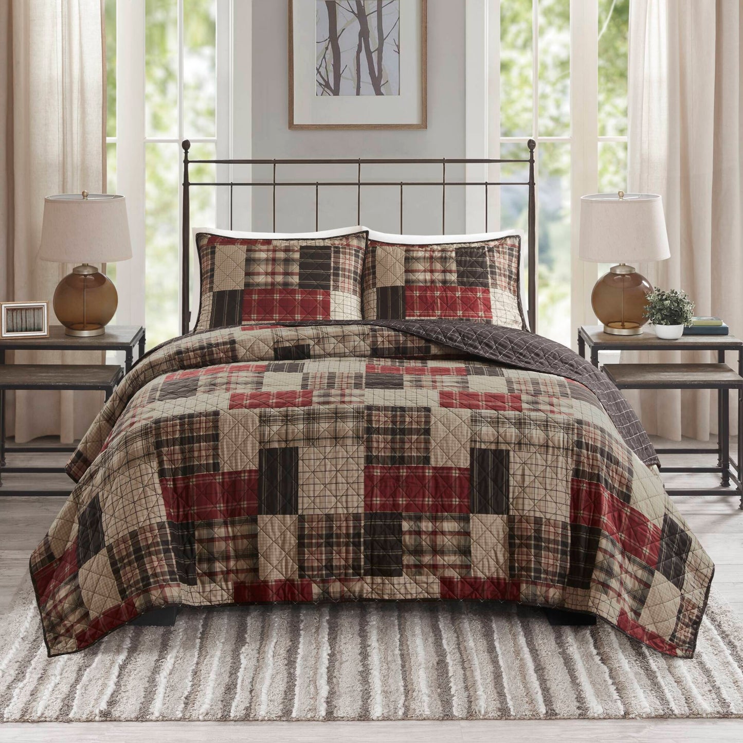 Madison Park 3 Piece Reversible Printed Quilt Set