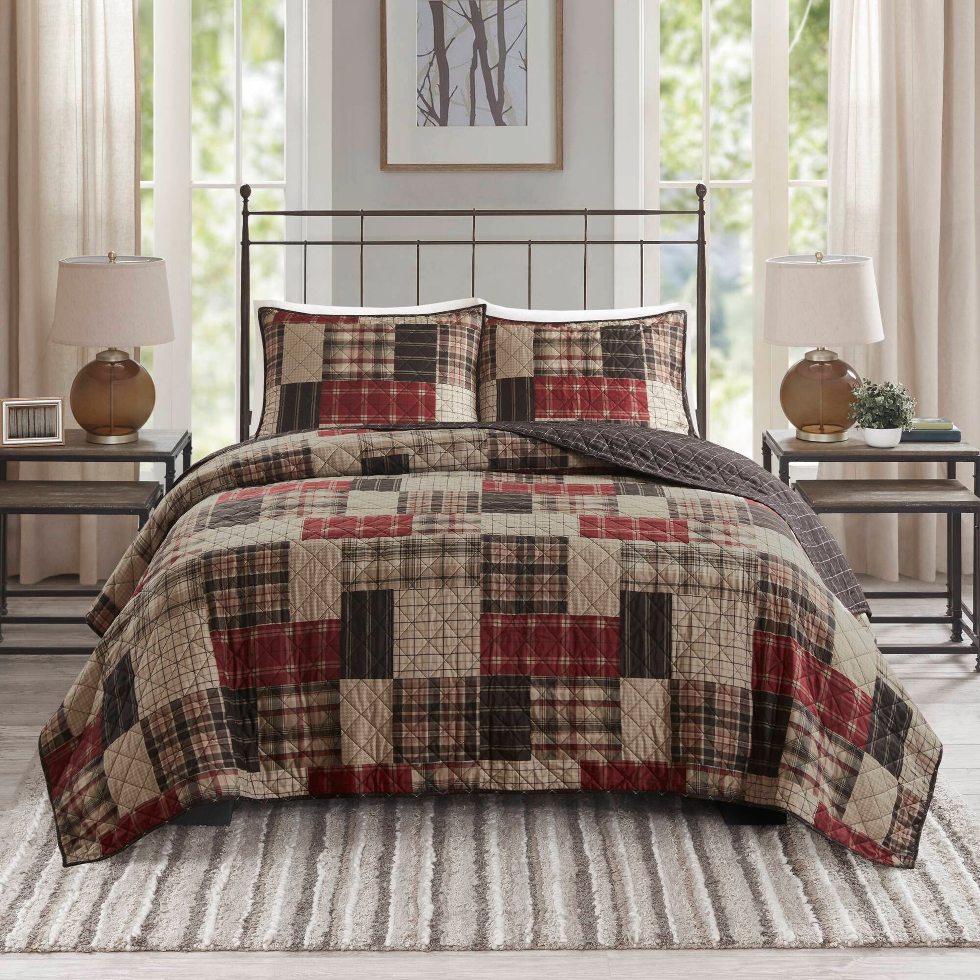 Madison Park 3 Piece Reversible Printed Quilt Set