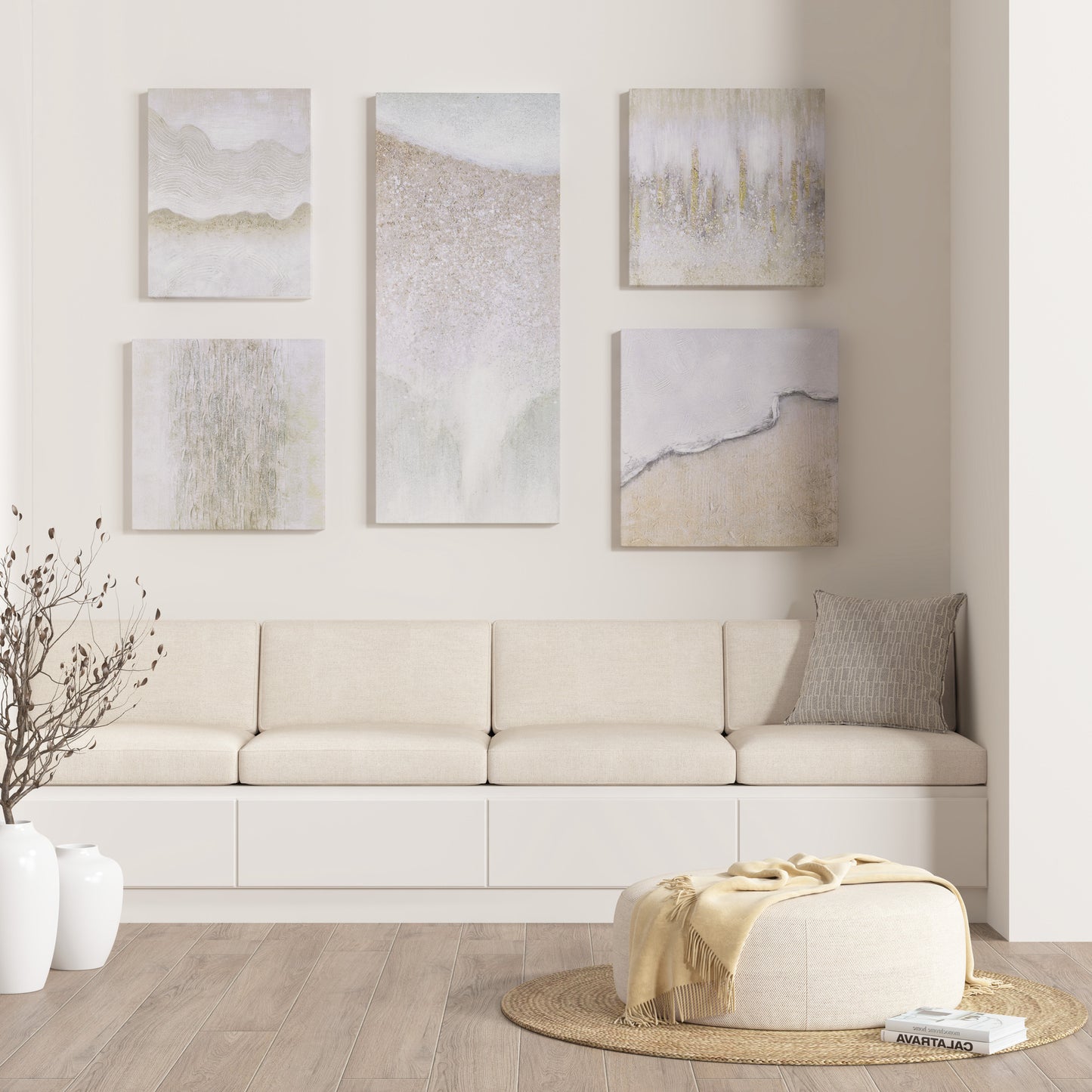Madison Park Hand Embellished Abstract 5-piece Gallery Canvas Wall Art Set