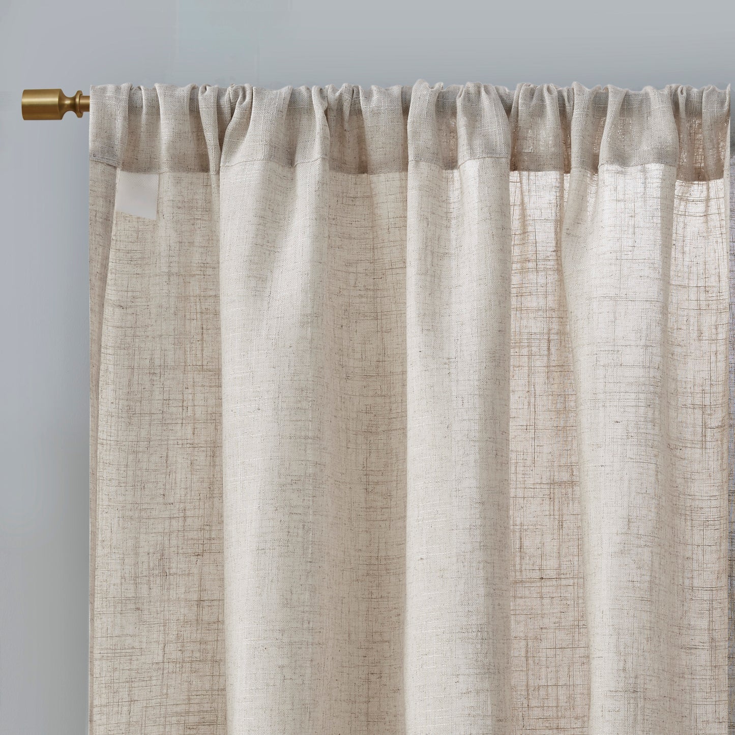 Madison Park Linen Blend Light Filtering Curtain Panel Pair