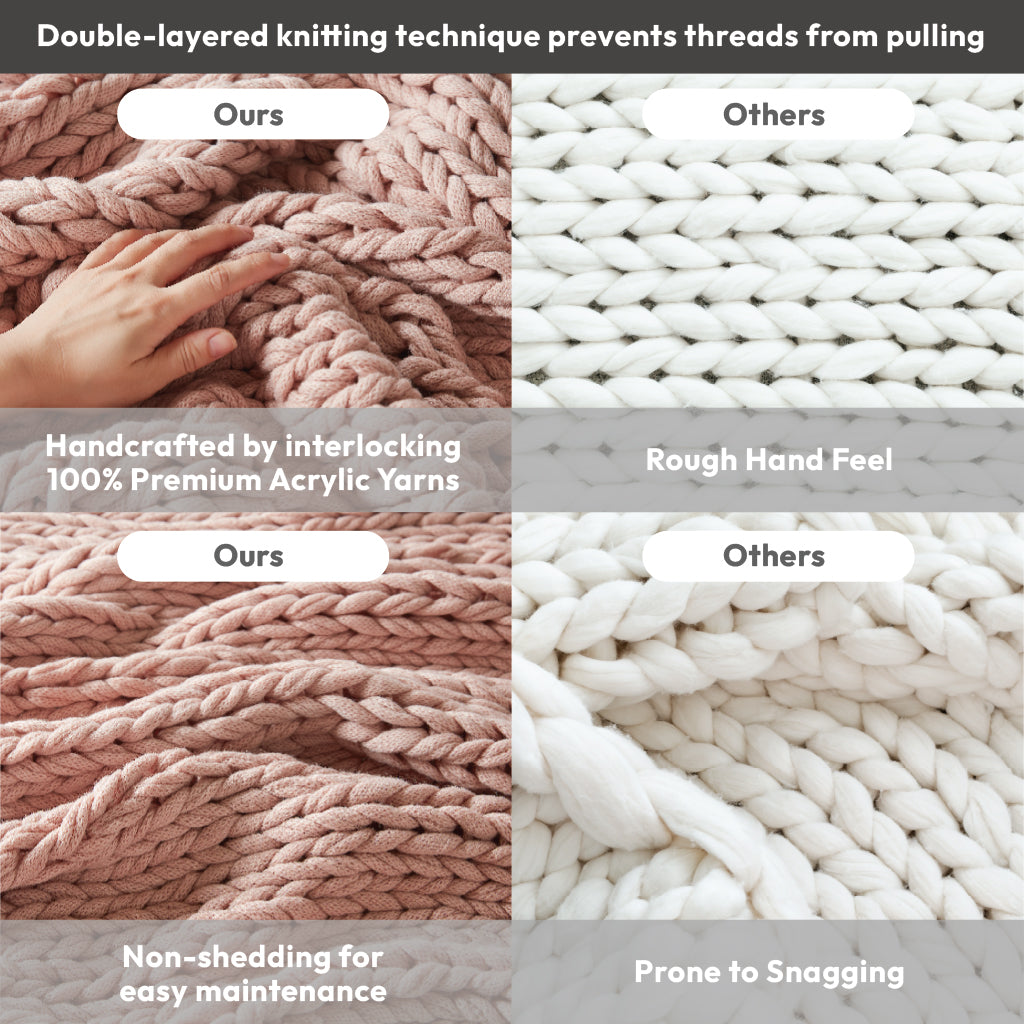 Madison Park Hand Made Chunky Double Knit Throw Blanket