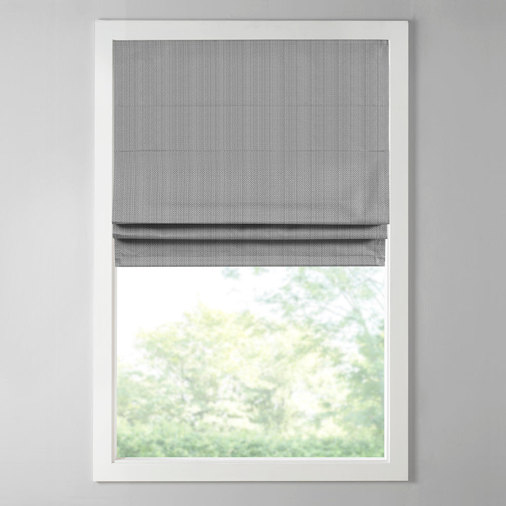 Madison Park Basketweave Room Darkening Cordless Roman Shade