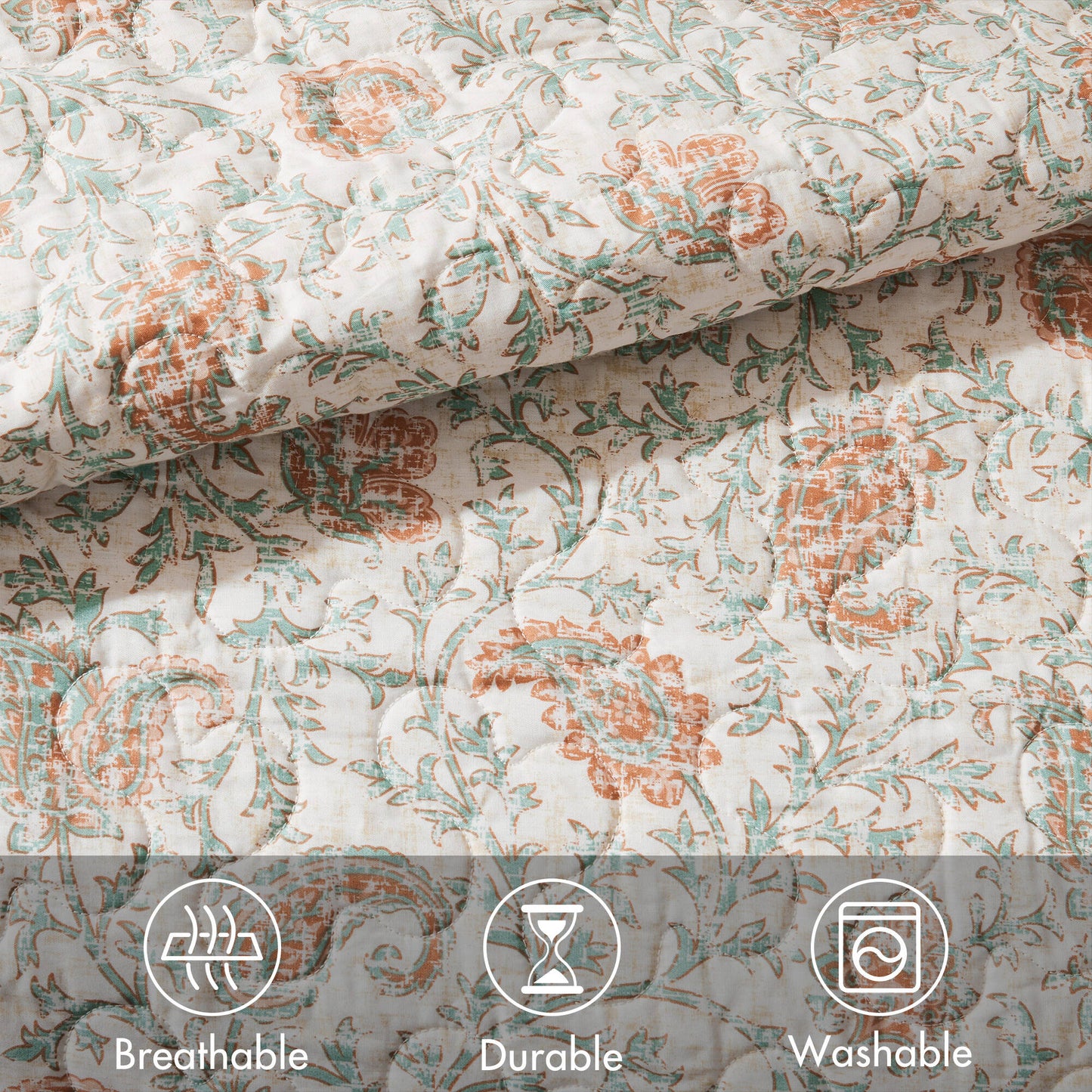 Madison Park 6 Piece Cotton Percale Quilt Set with Throw Pillows