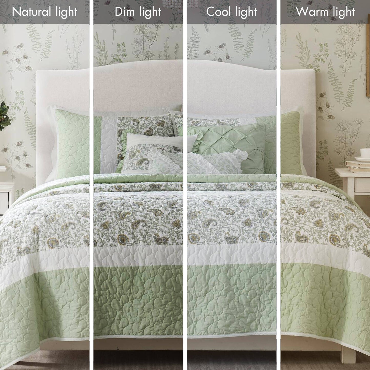 Madison Park 6 Piece Cotton Percale Quilt Set with Throw Pillows