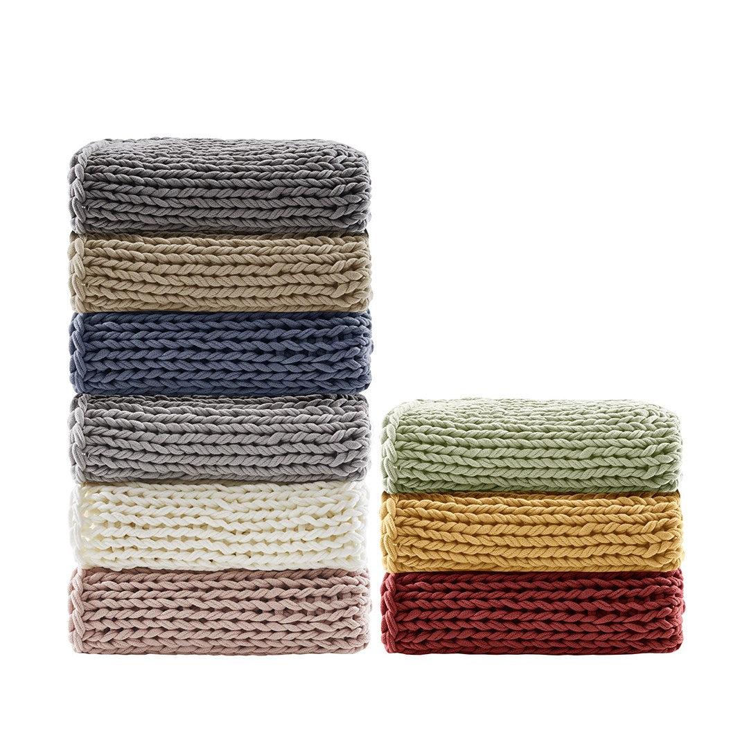 Madison Park Hand Made Chunky Double Knit Throw Blanket