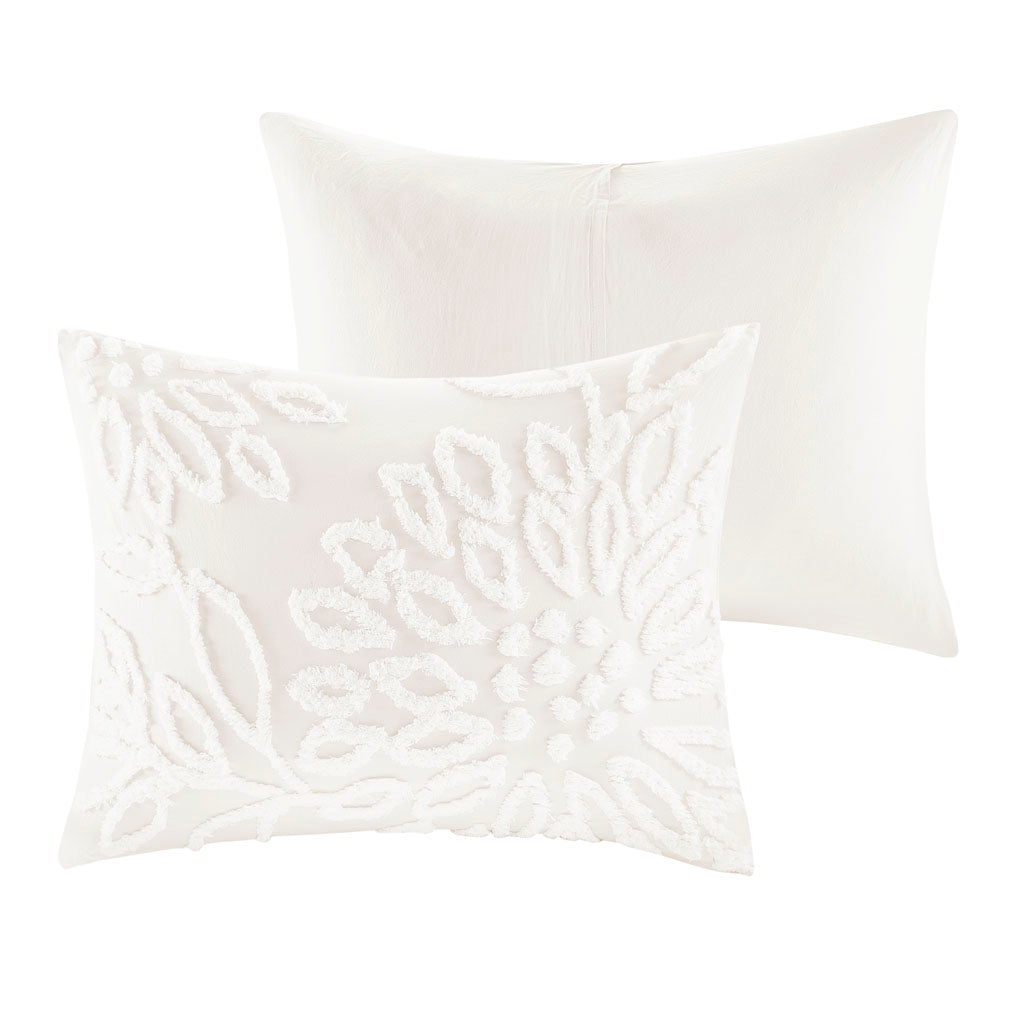 Madison Park 3 Piece Tufted Cotton Chenille Floral Duvet Cover Set