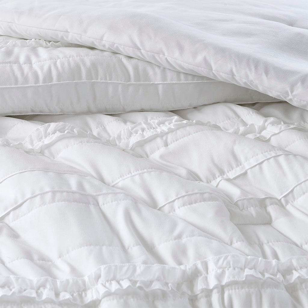 Madison Park 5 Piece Microfiber Ruffled Comforter Set