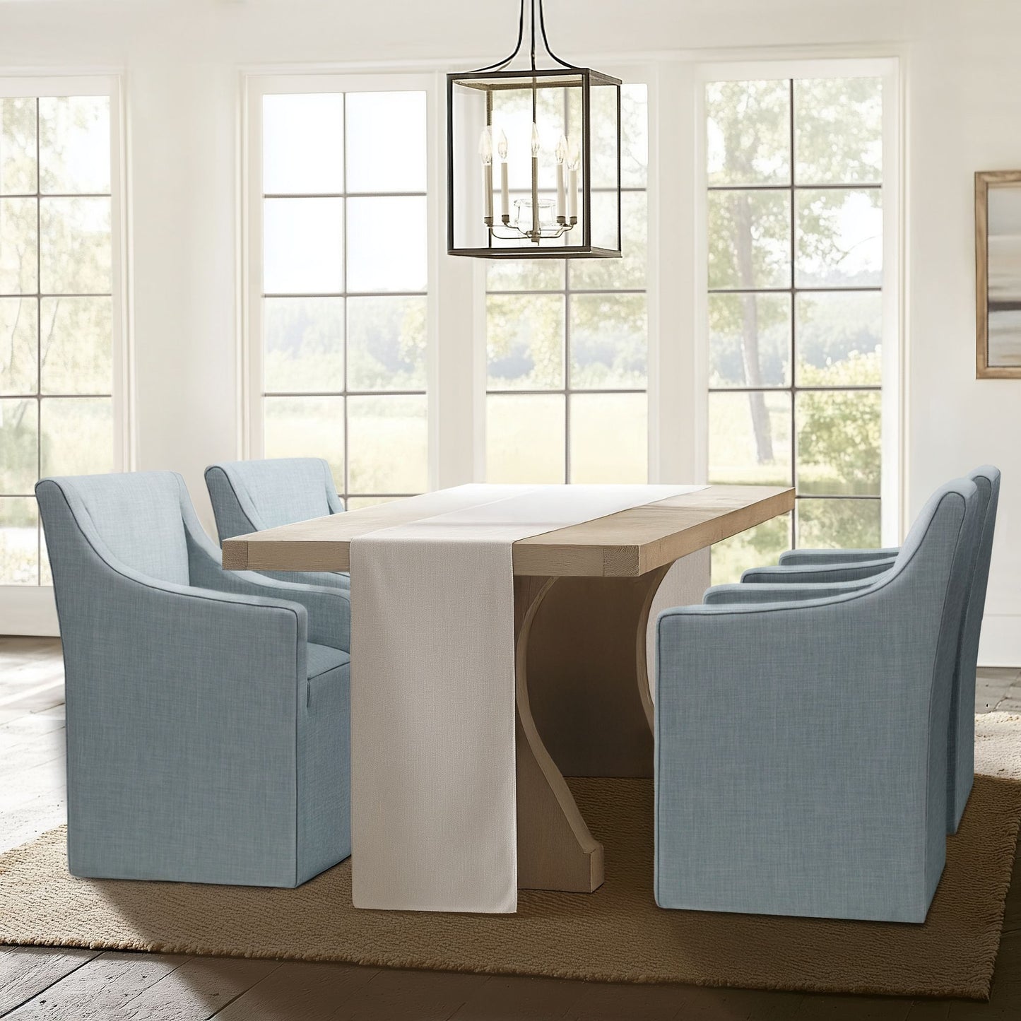 Madison Park Skirted Dining Arm Chair with Casters
