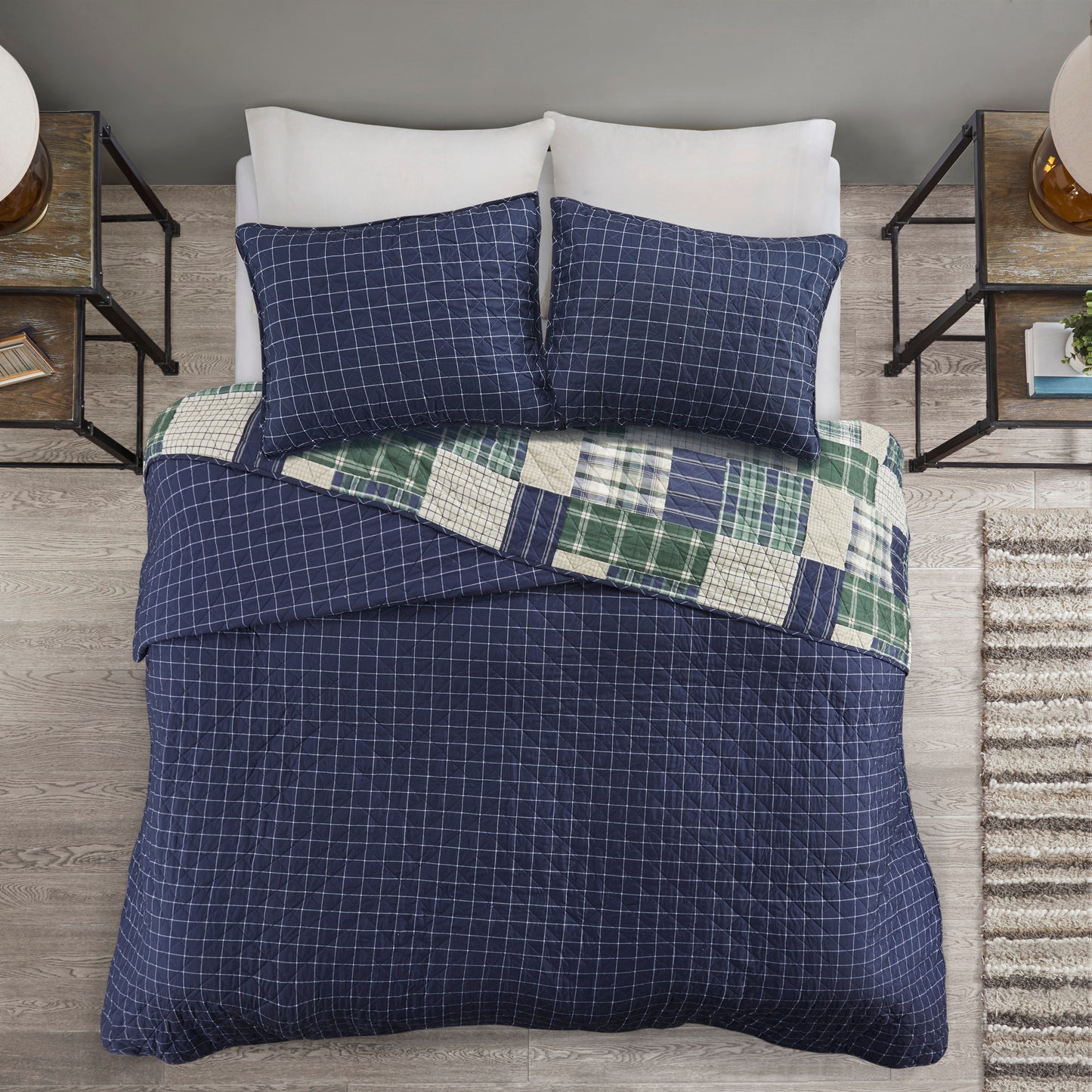 Madison Park 3 Piece Reversible Printed Quilt Set