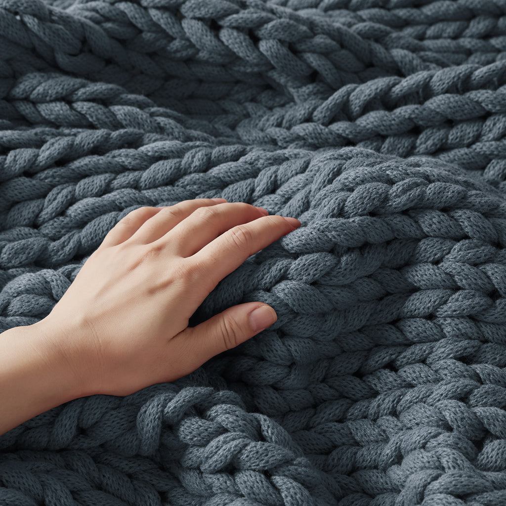 Madison Park Hand Made Chunky Double Knit Throw Blanket