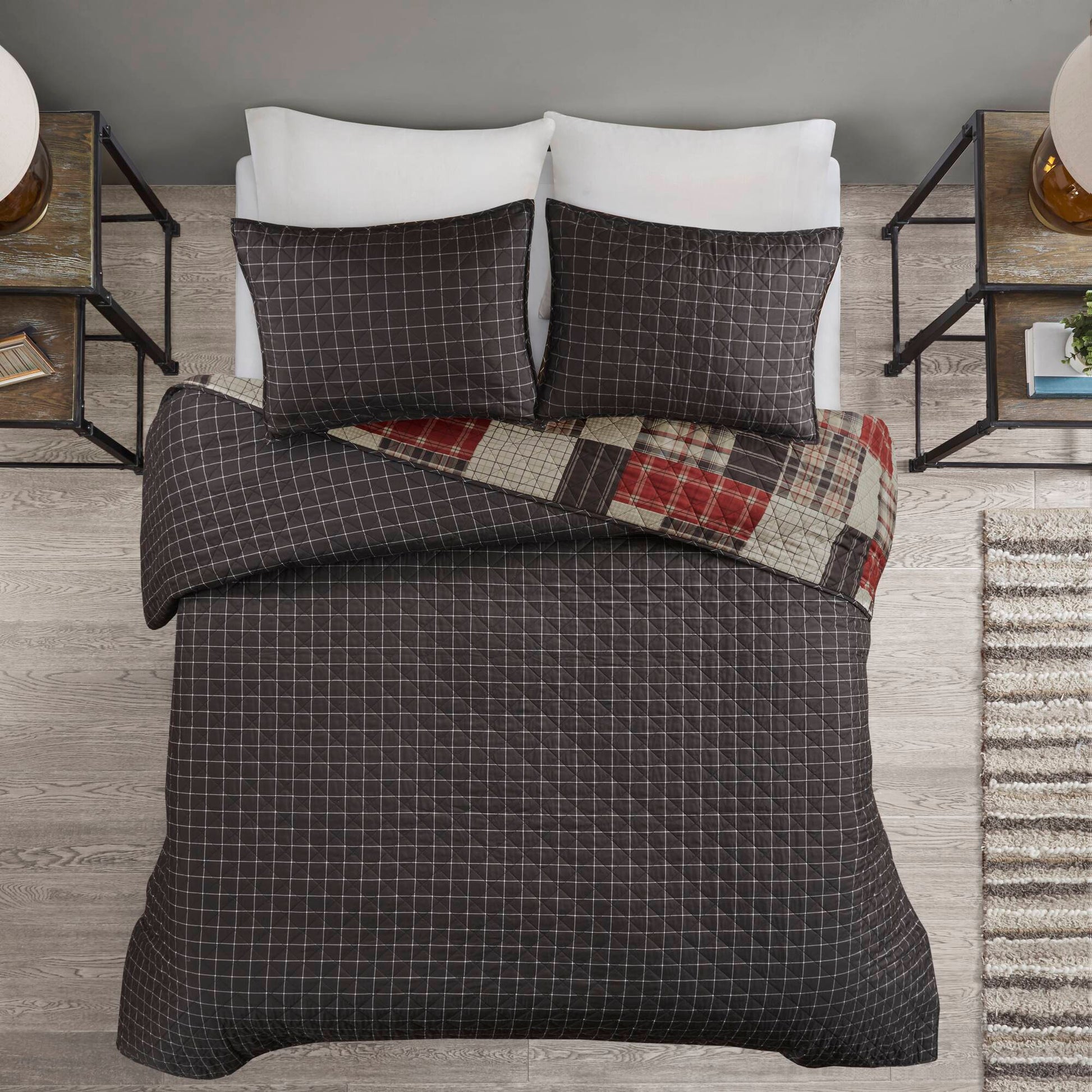 Madison Park 3 Piece Reversible Printed Quilt Set