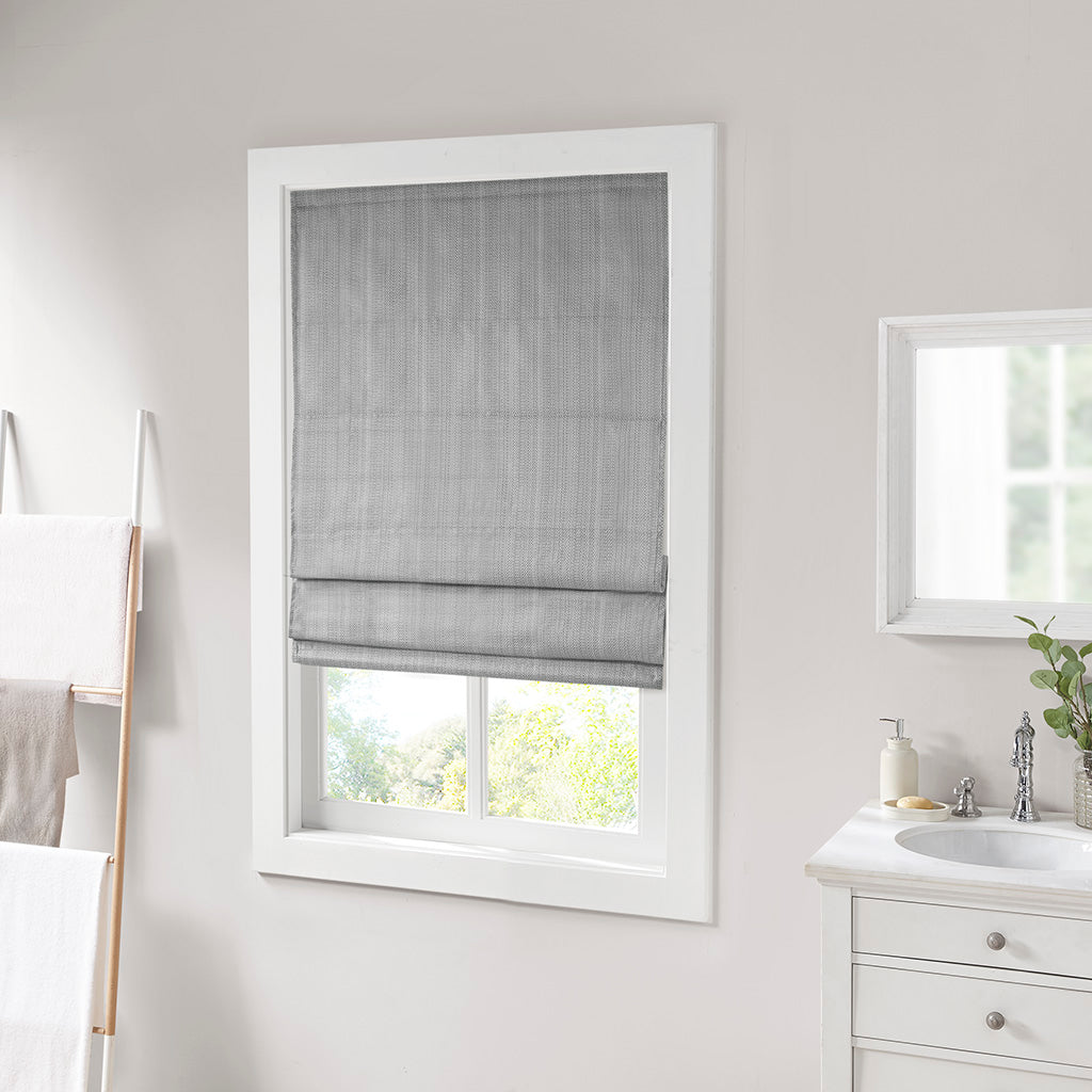 Madison Park Basketweave Room Darkening Cordless Roman Shade