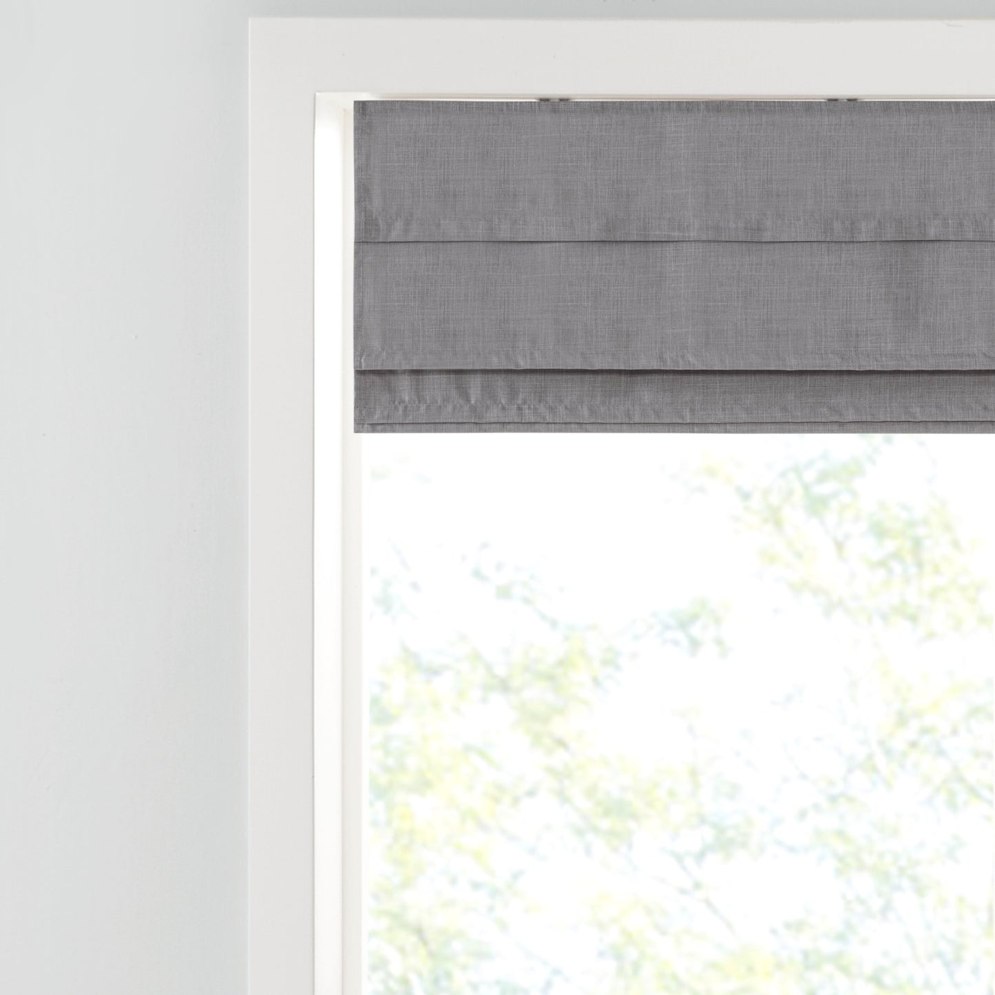 Madison Park Faux Linen Cordless Total Blackout Roman Shade