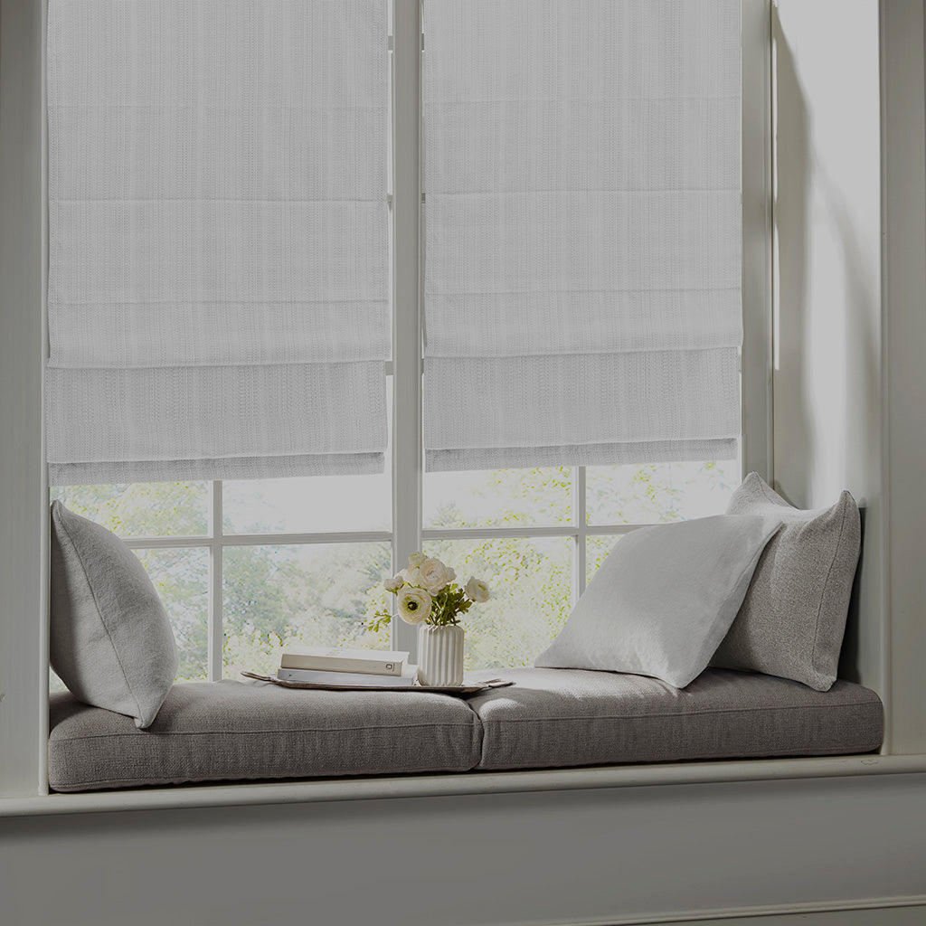 Madison Park Basketweave Total Blackout Roman Shade