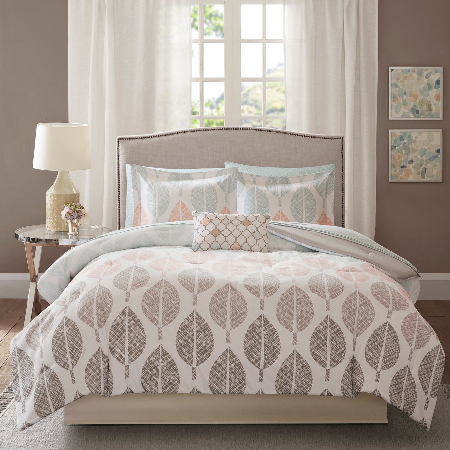 Madison Park Essentials 9 Piece Comforter Set with Cotton Bed Sheets