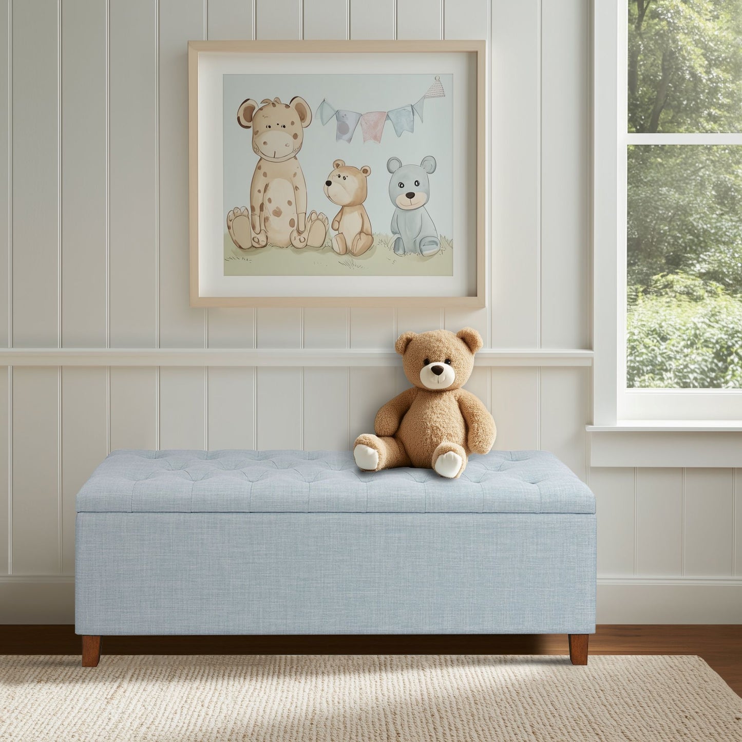 Madison Park Tufted Top Upholstered Storage Bench