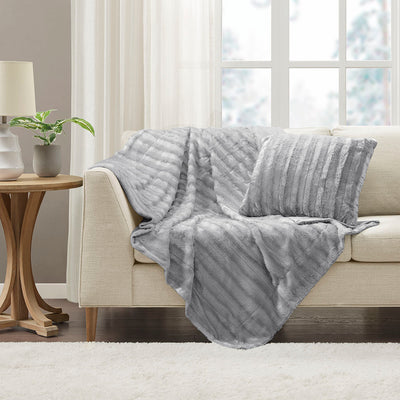 Madison Park Long Fur Throw