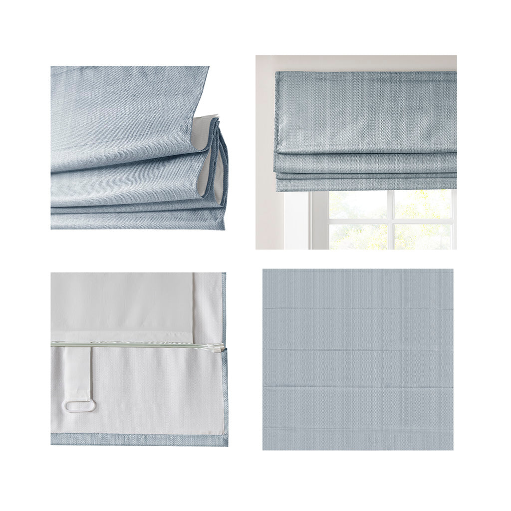Madison Park Basketweave Room Darkening Cordless Roman Shade
