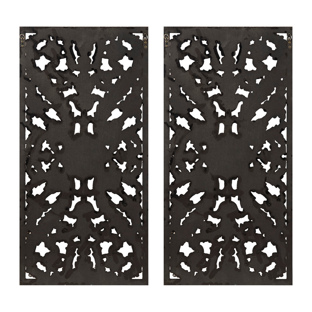 Madison Park Distressed Carved Wood 2-piece Wall Decor Set