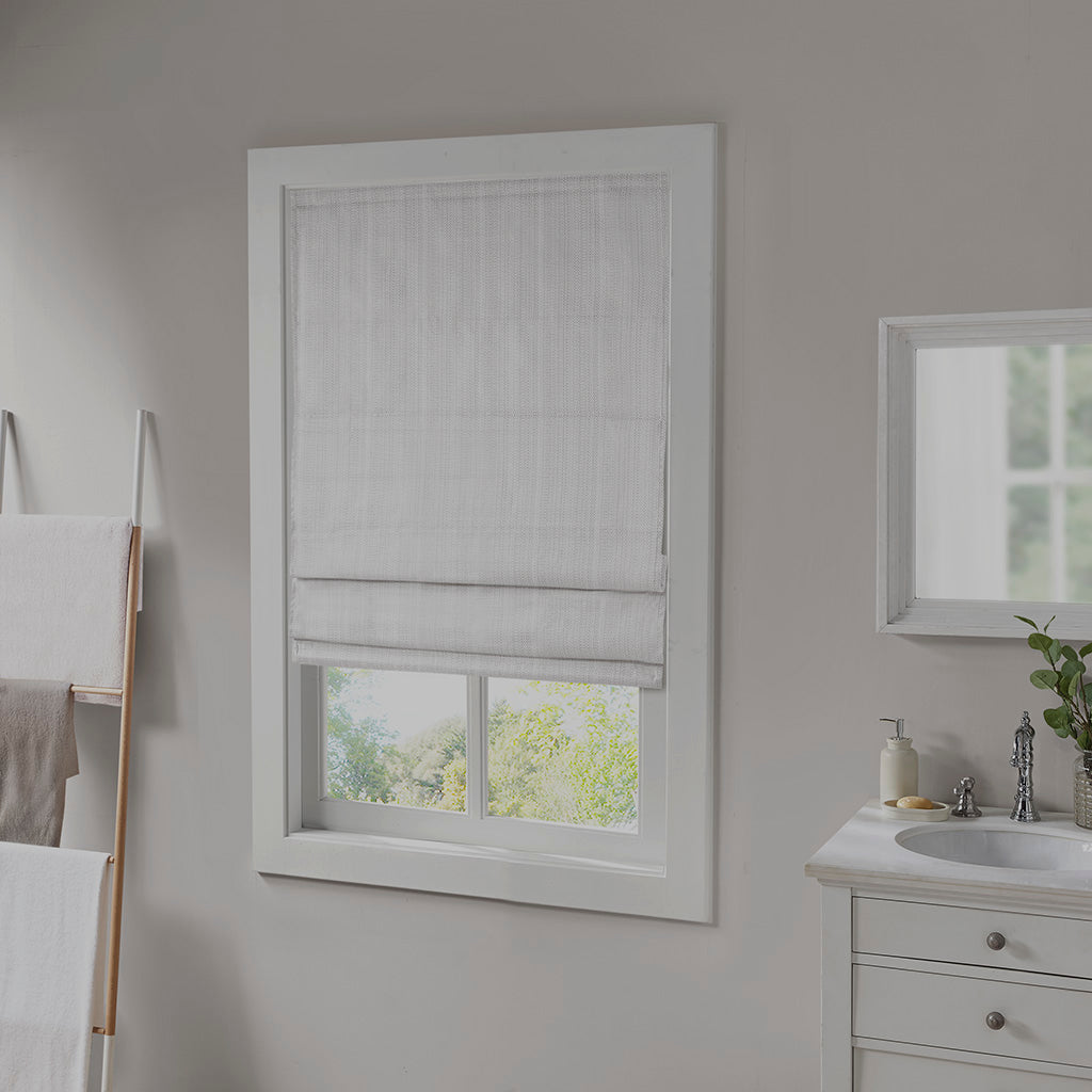 Madison Park Basketweave Total Blackout Roman Shade