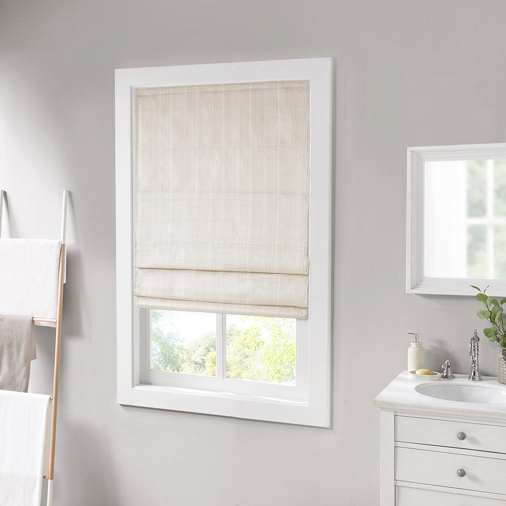 Madison Park Basketweave Room Darkening Cordless Roman Shade