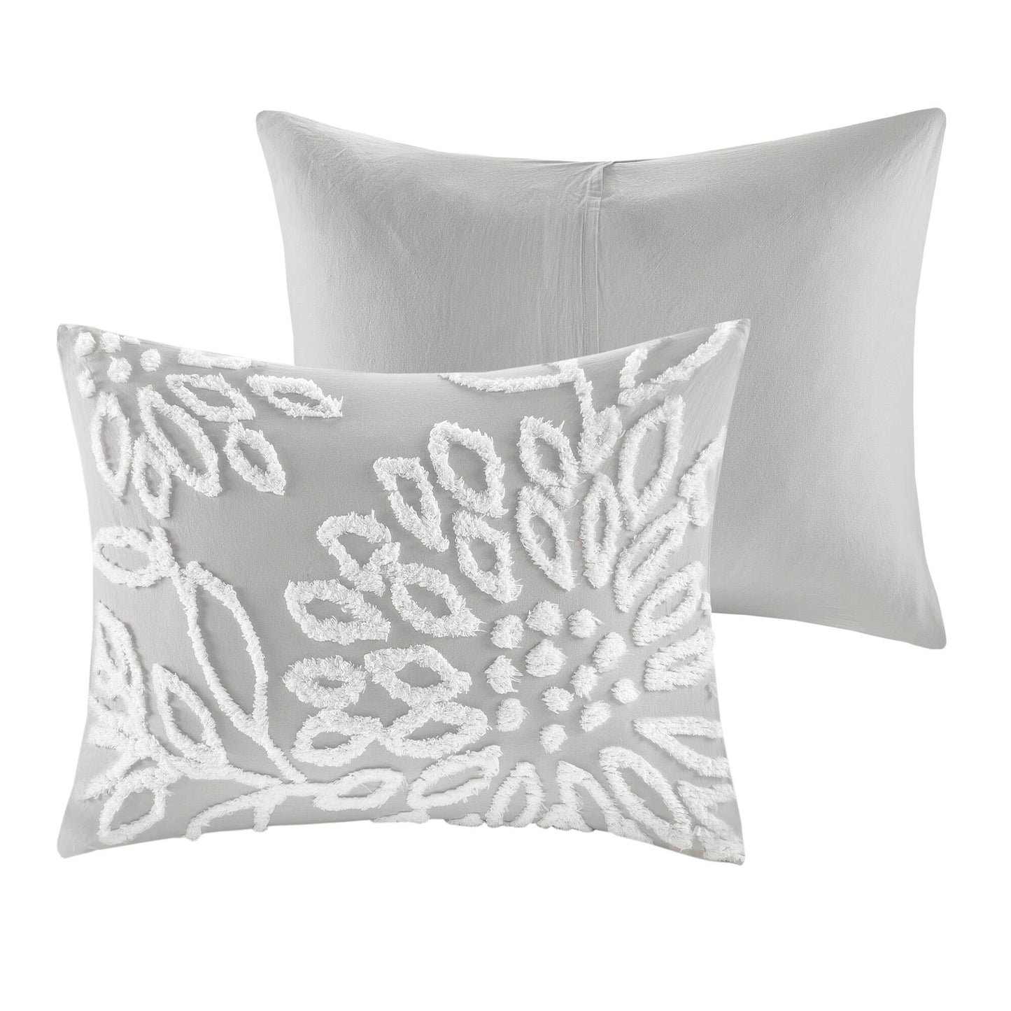 Madison Park 3 Piece Tufted Cotton Chenille Floral Duvet Cover Set