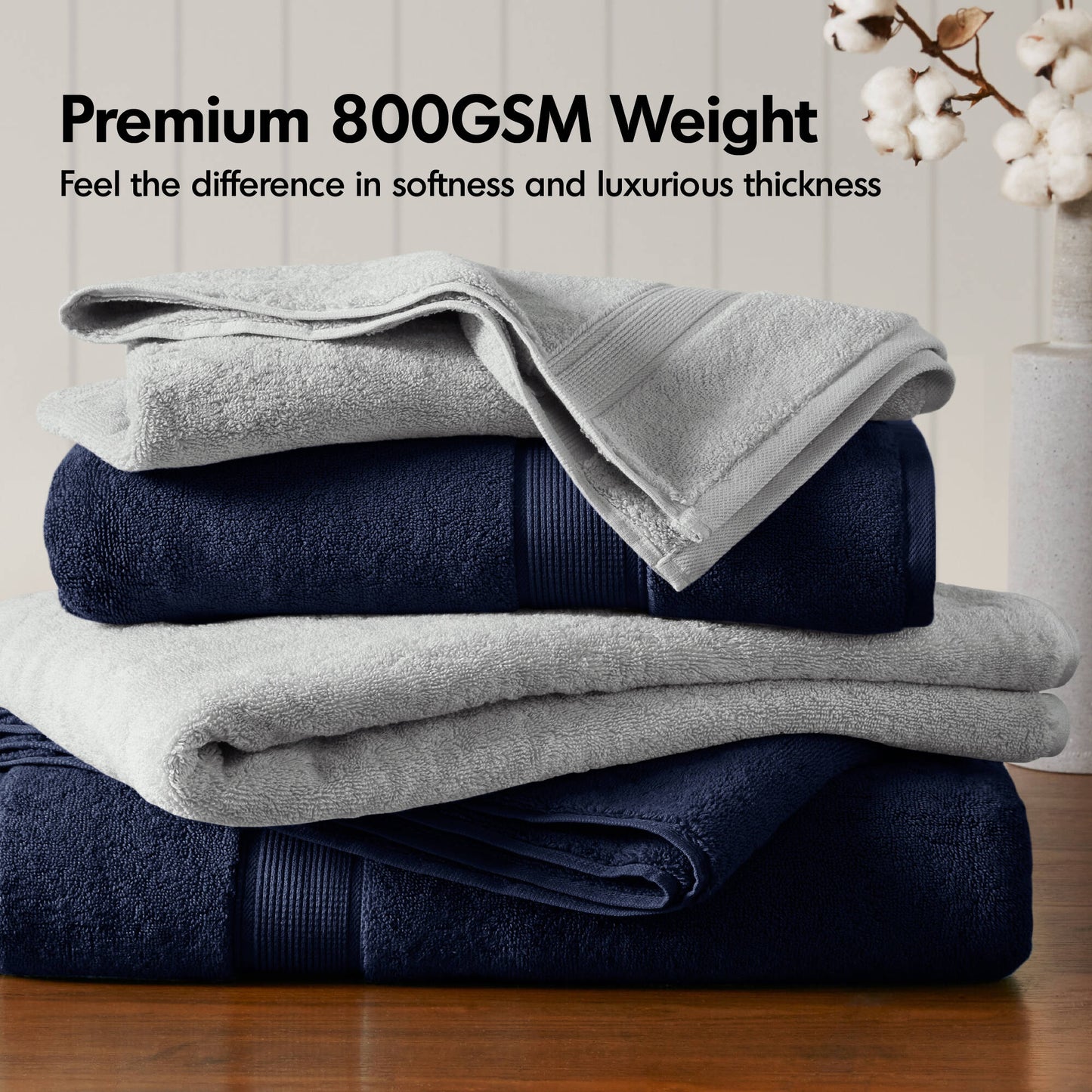 Madison Park Signature 800GSM Ultra-Soft 100% Cotton Absorbent Towel Set
