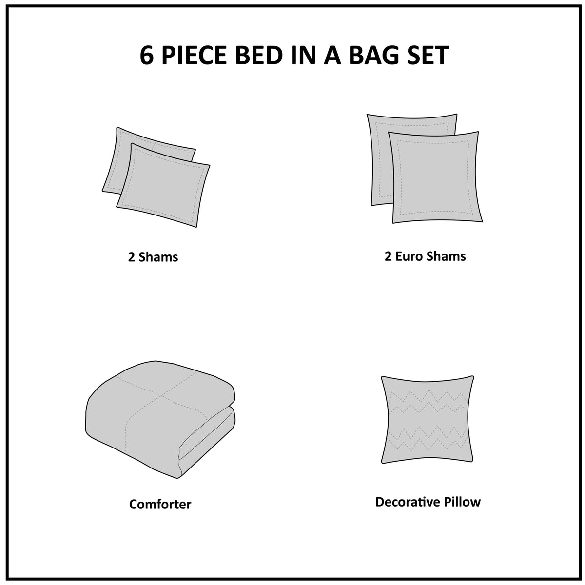 Madison Park 6 Piece Embroidered Cotton Reversible Comforter Set