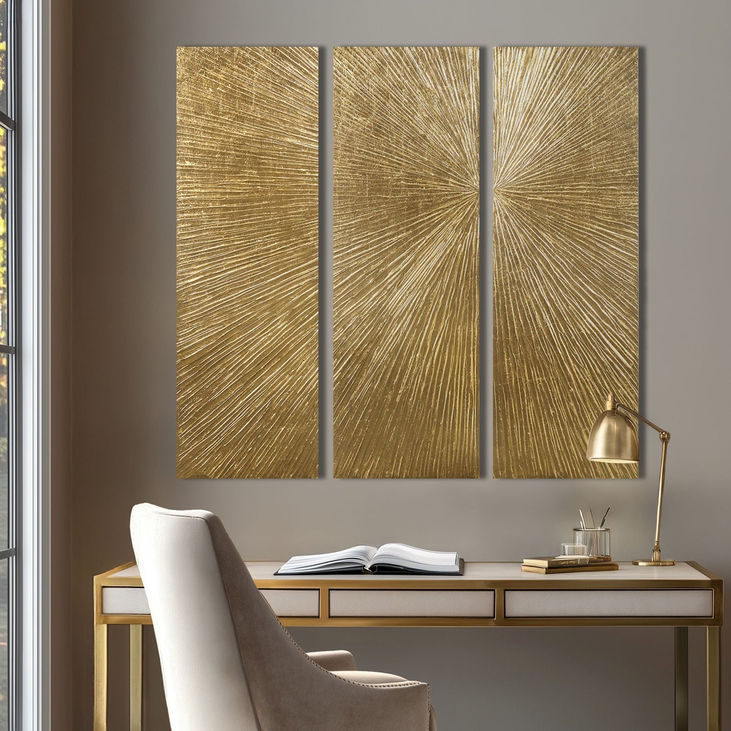 Madison Park Signature Hand Painted Triptych 3-piece Dimensional Resin Wall Art Set