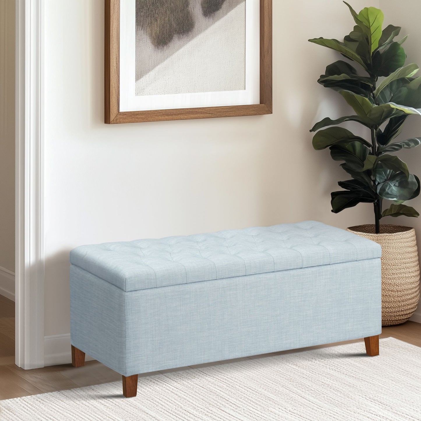 Madison Park Tufted Top Upholstered Storage Bench