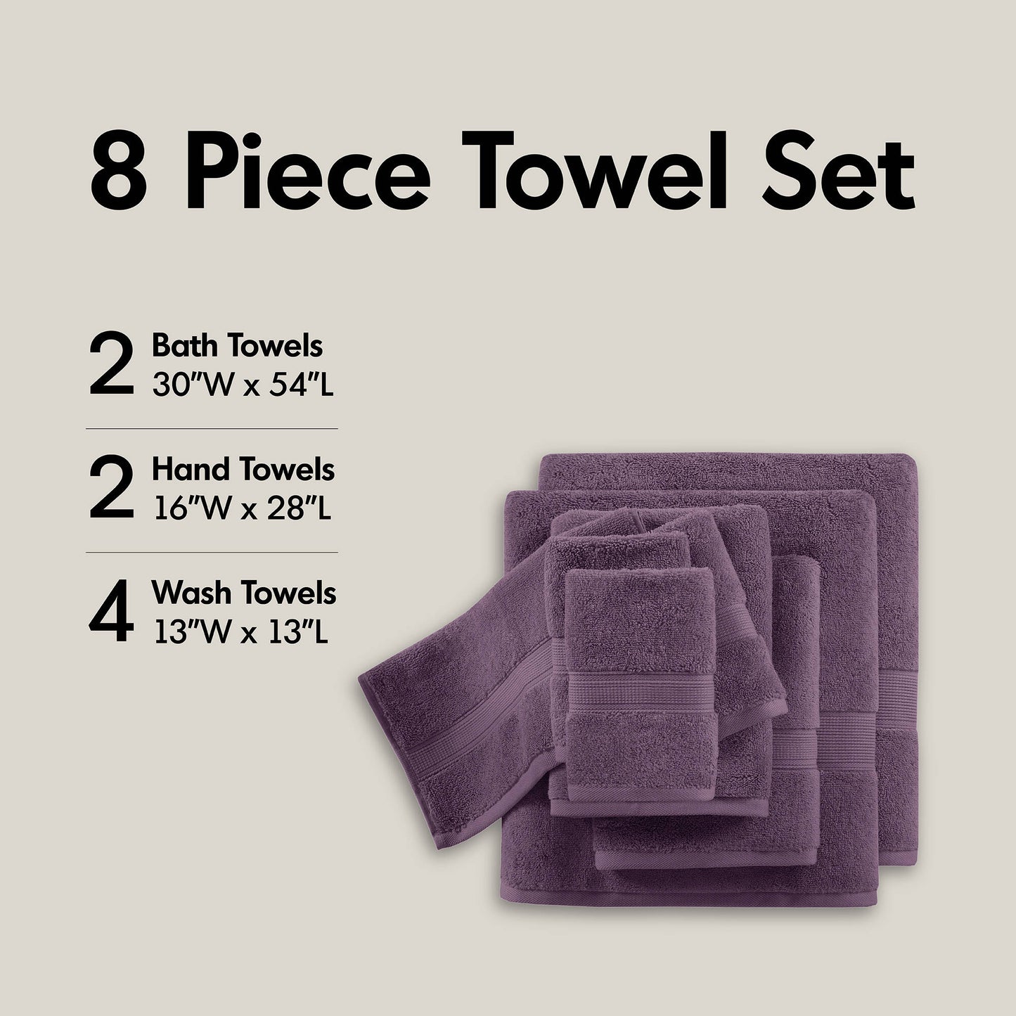 Madison Park Signature 800GSM Ultra-Soft 100% Cotton Absorbent Towel Set
