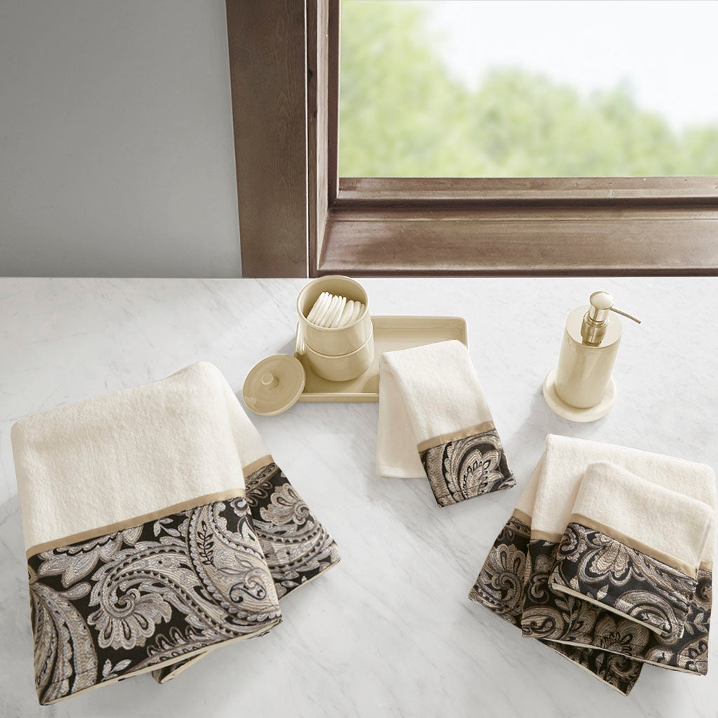 Madison Park - Aubrey 6 Piece Jacquard Towel Set - Bath Accessories